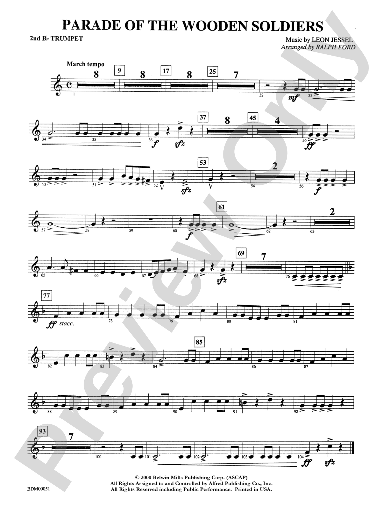 Parade of the Wooden Soldiers: 2nd B-flat Trumpet