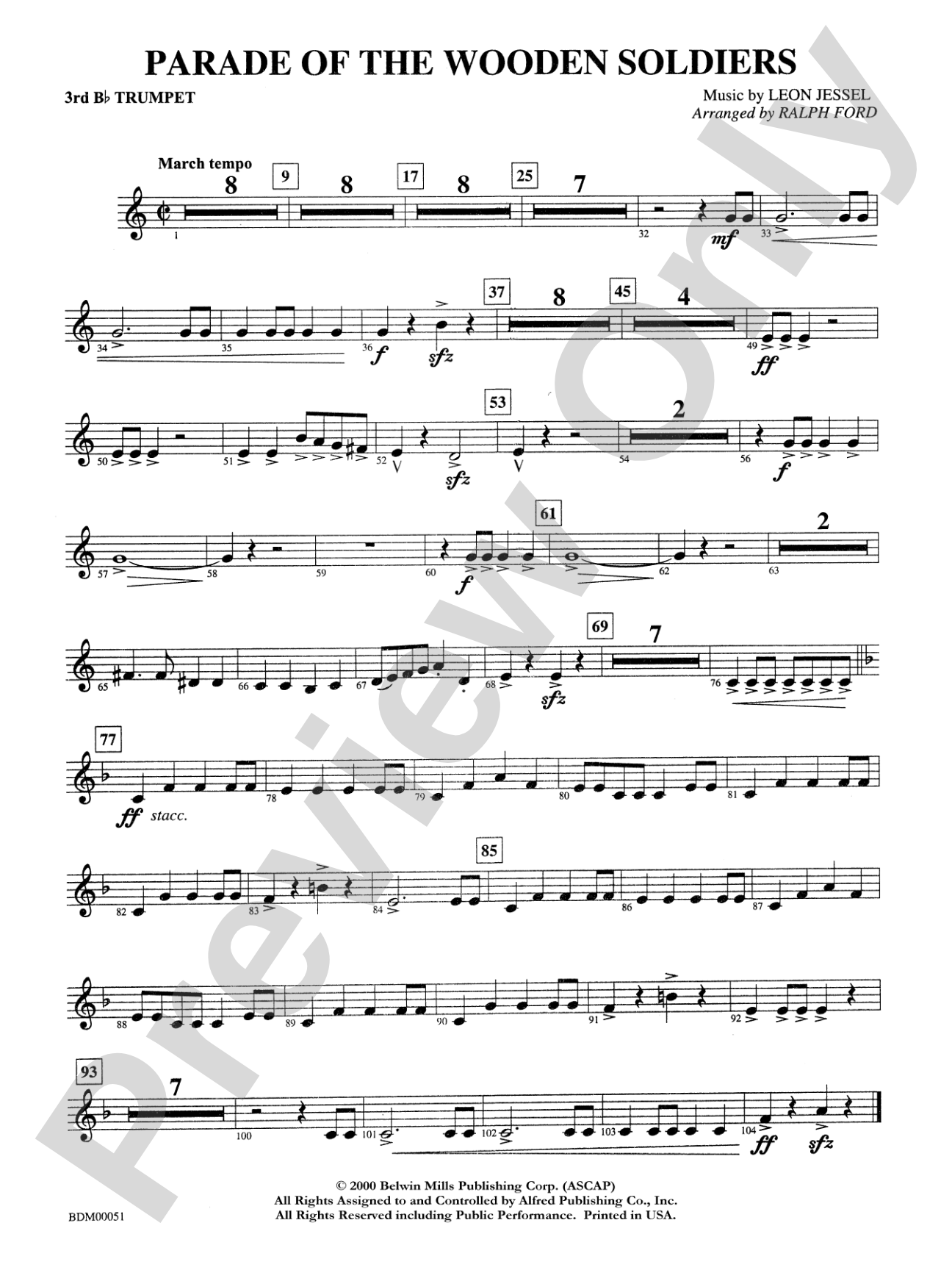 Parade of the Wooden Soldiers: 3rd B-flat Trumpet