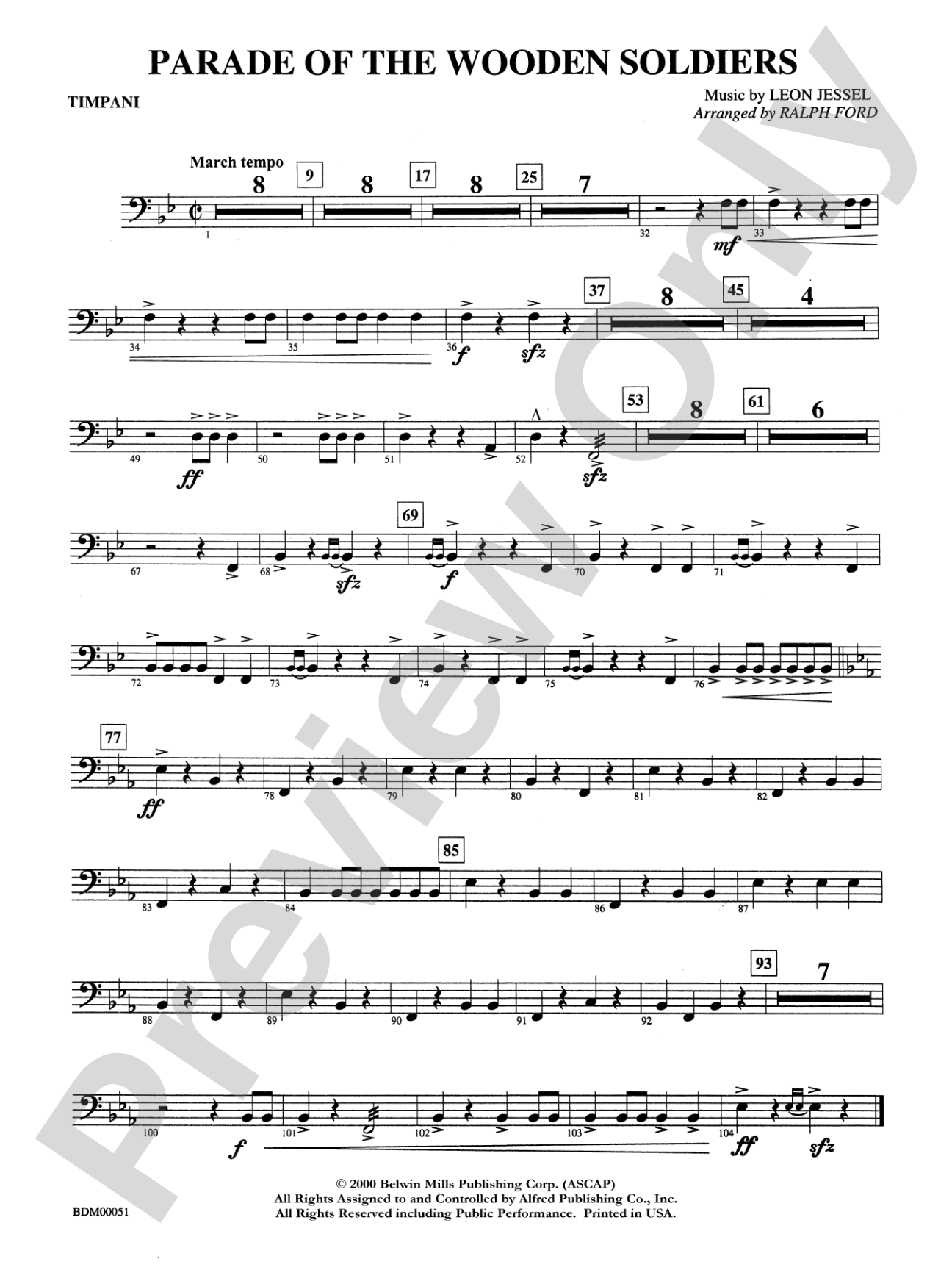 Parade of the Wooden Soldiers: Timpani