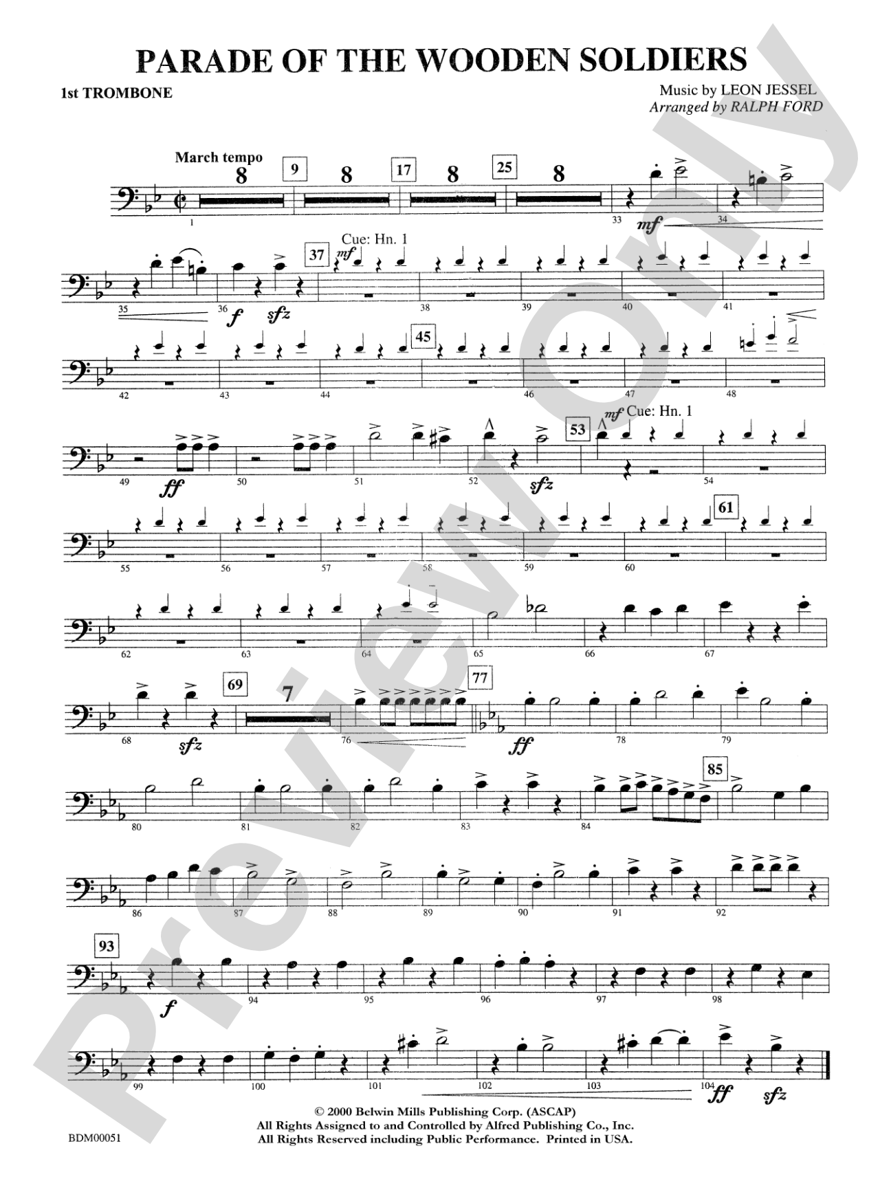 Parade of the Wooden Soldiers: 1st Trombone