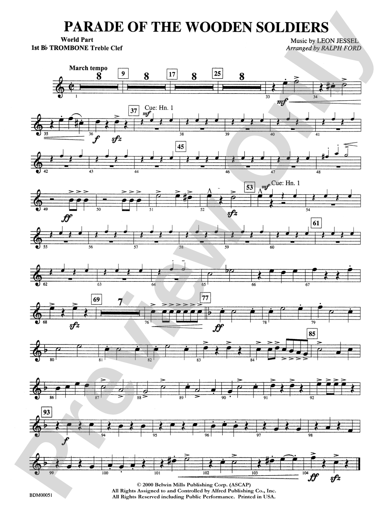 Parade of the Wooden Soldiers: WP 1st B-flat Trombone T.C.
