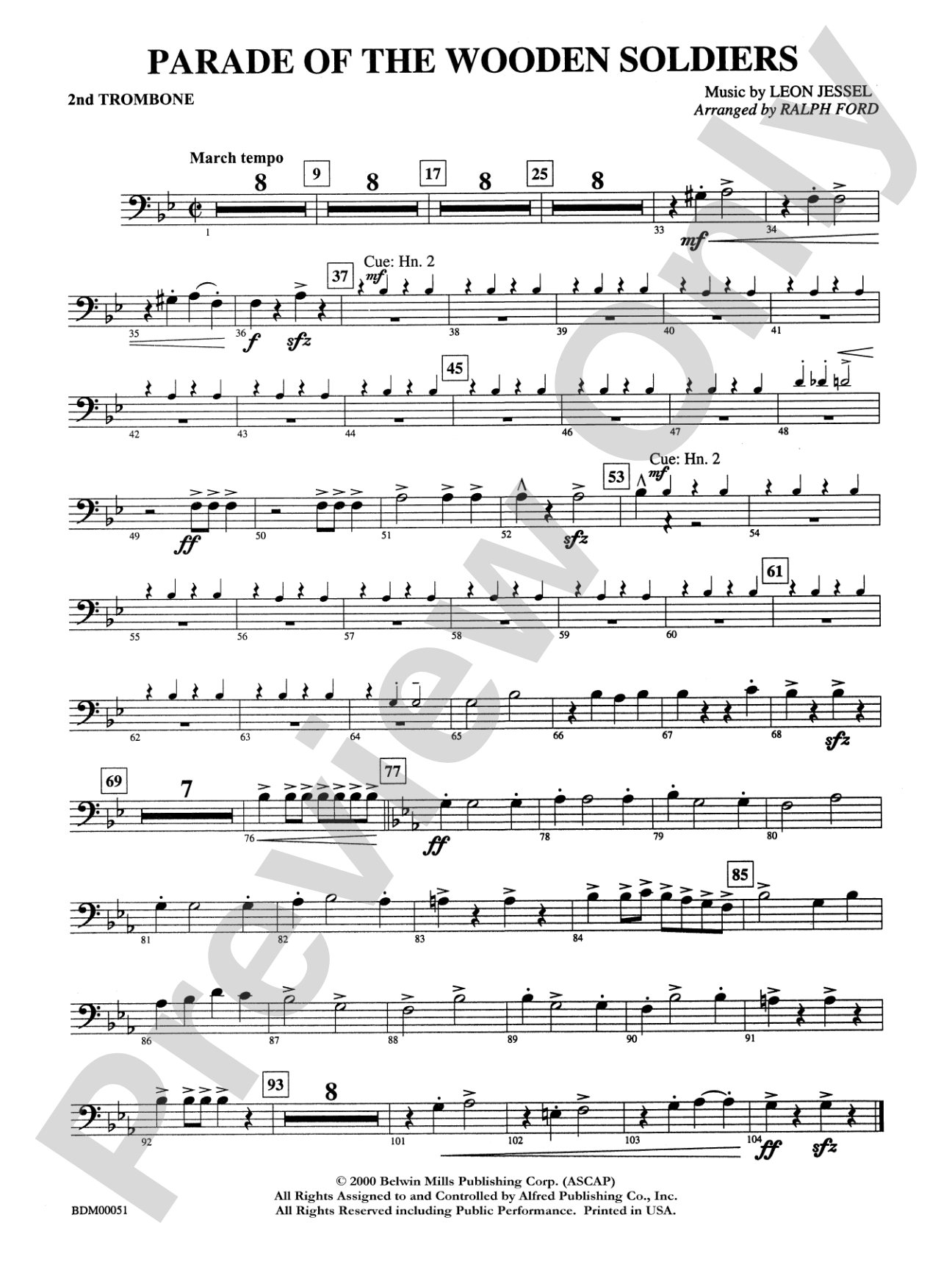 Parade of the Wooden Soldiers: 2nd Trombone