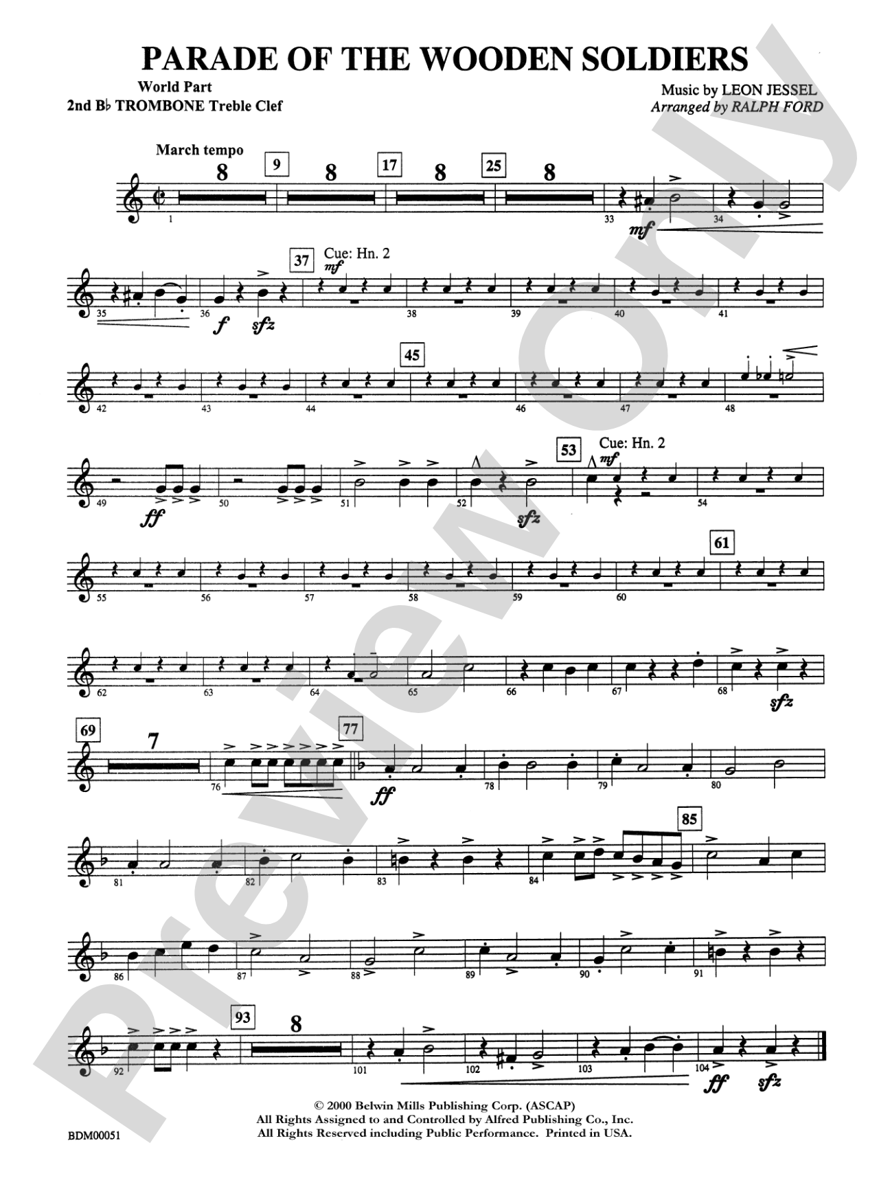 Parade of the Wooden Soldiers: WP 2nd B-flat Trombone T.C.
