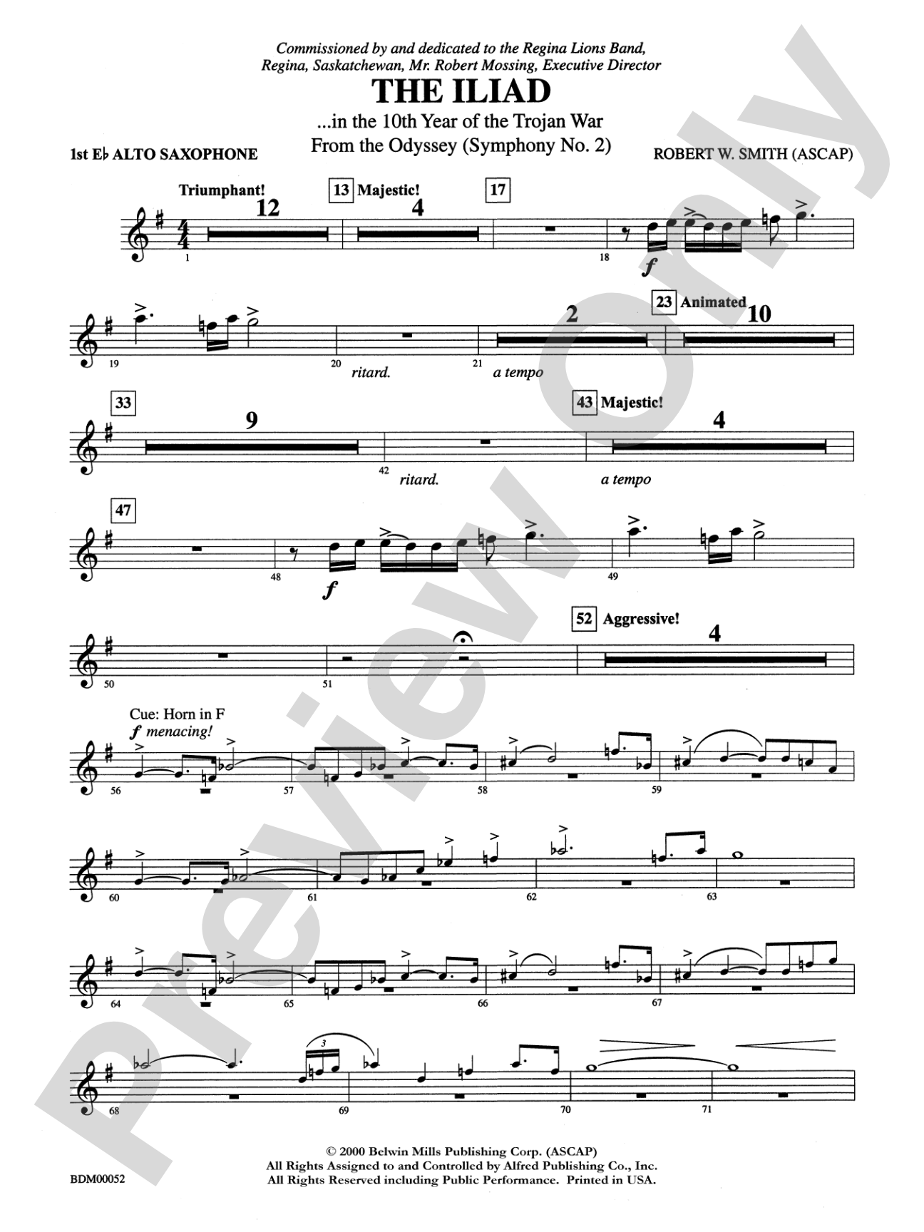 The Iliad (from The Odyssey (Symphony No. 2)): E-flat Alto Saxophone