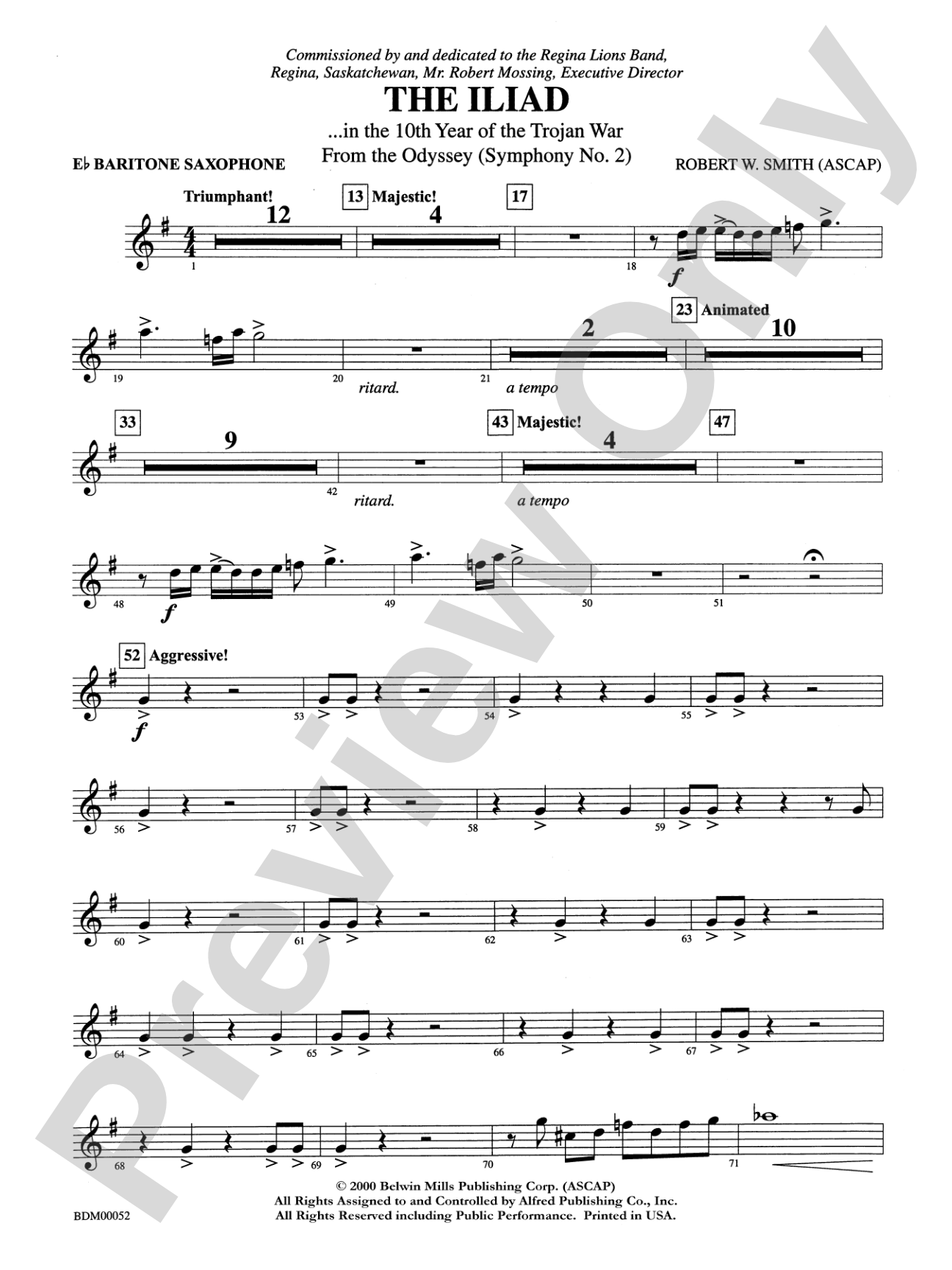 The Iliad (from The Odyssey (Symphony No. 2)): E-flat Baritone Saxophone