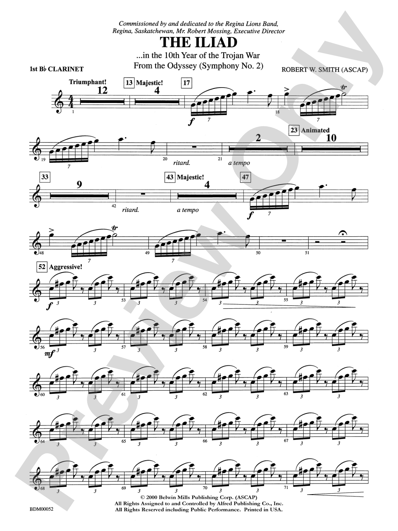 The Iliad (from The Odyssey (Symphony No. 2)): 1st B-flat Clarinet