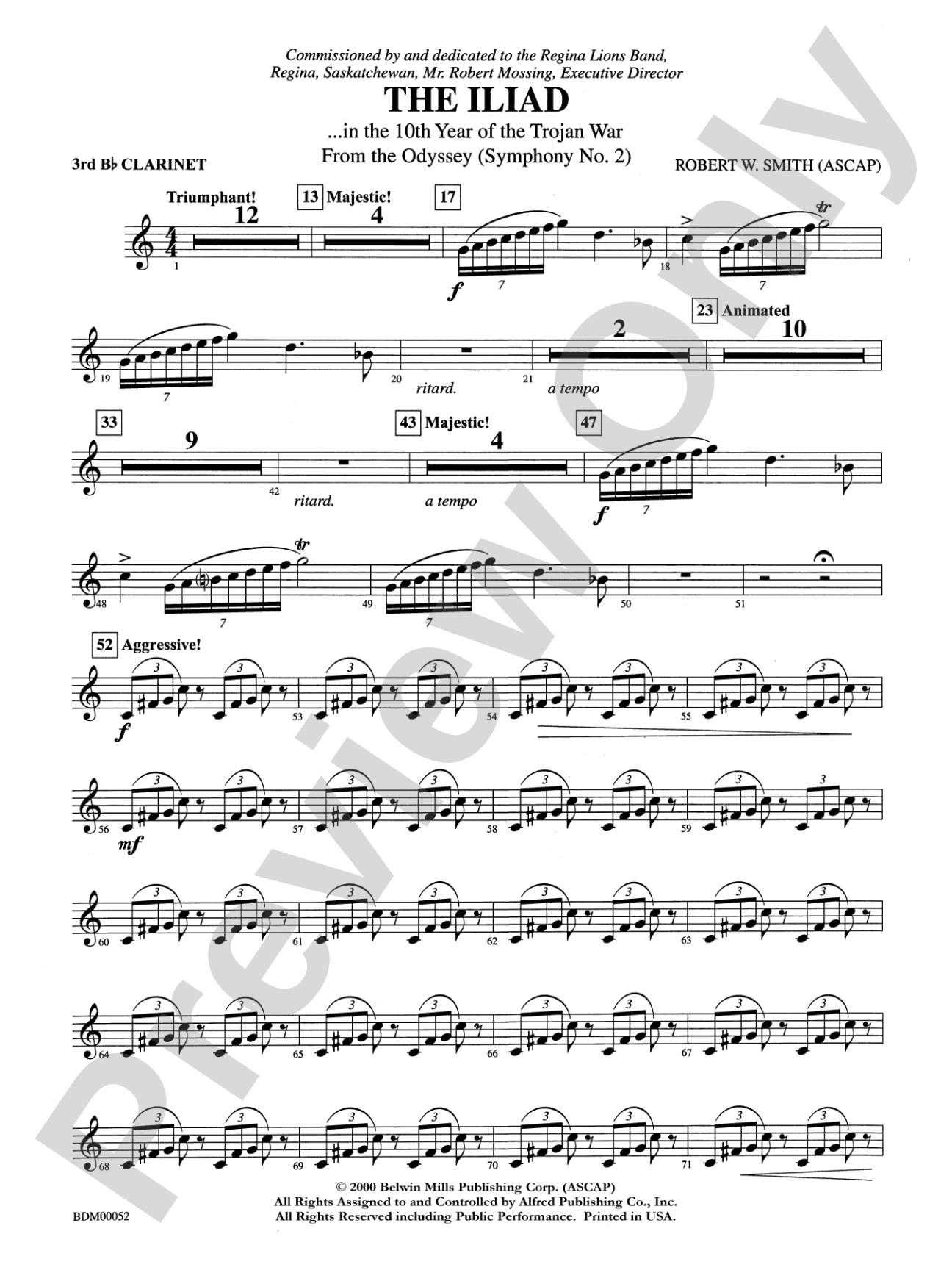 The Iliad (from The Odyssey (Symphony No. 2)): 3rd B-flat Clarinet