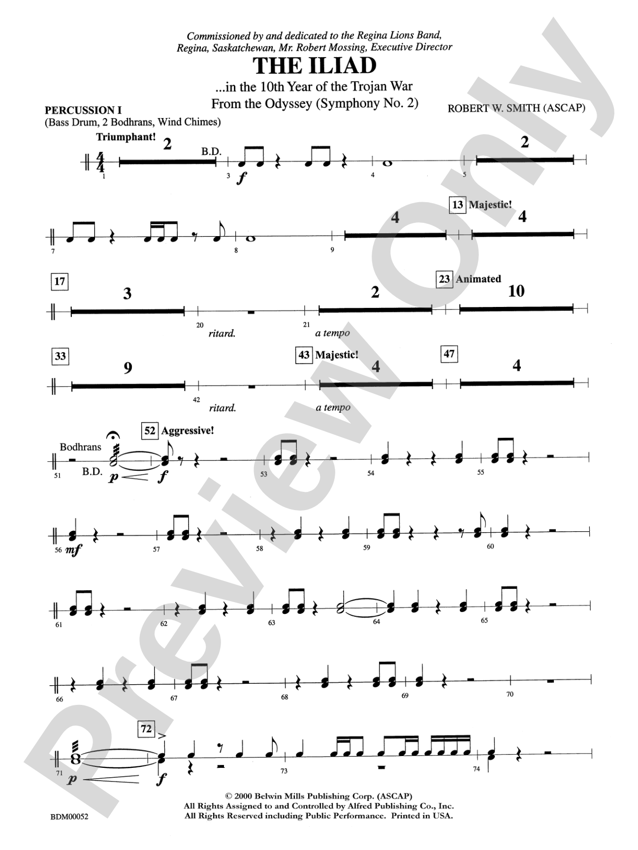 The Iliad (from The Odyssey (Symphony No. 2)): 1st Percussion