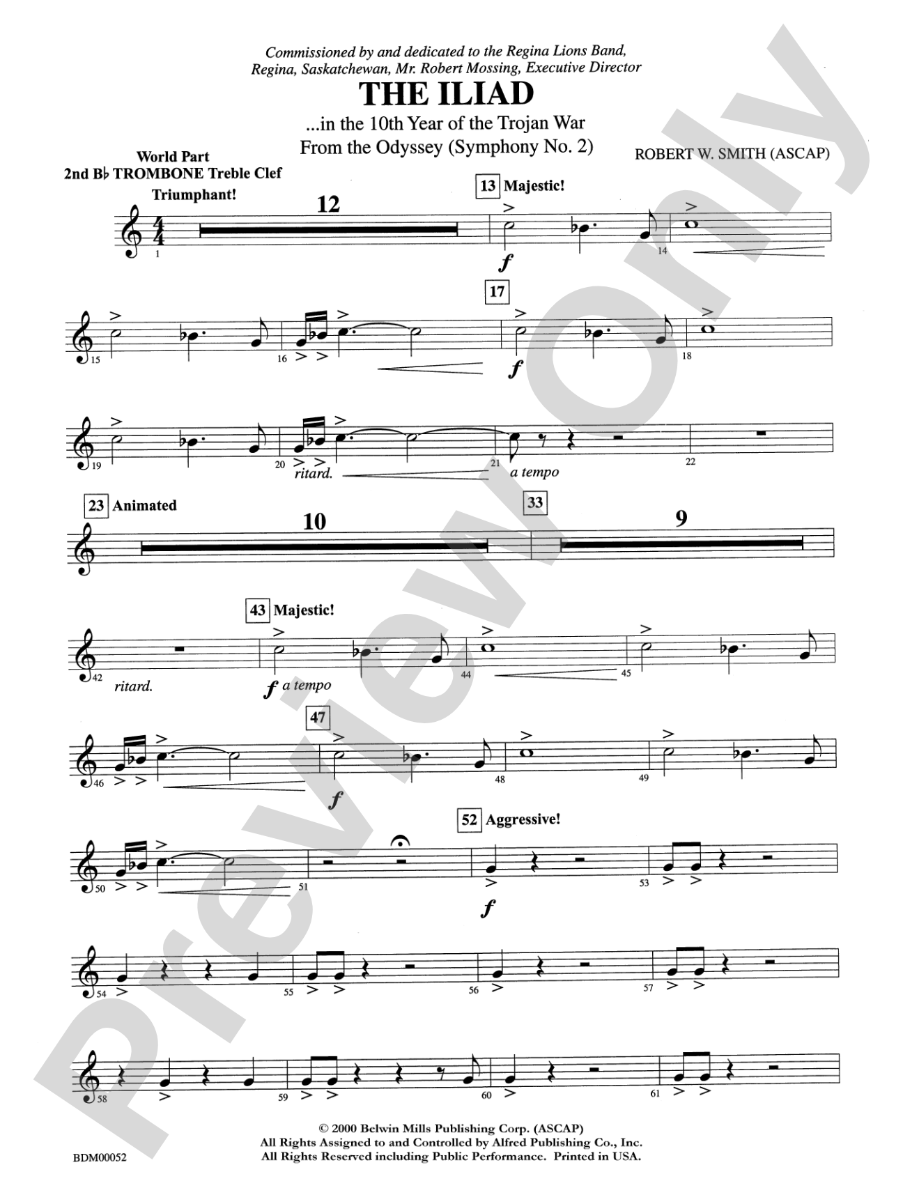 The Iliad (from The Odyssey (Symphony No. 2)): WP 2nd B-flat Trombone T.C.