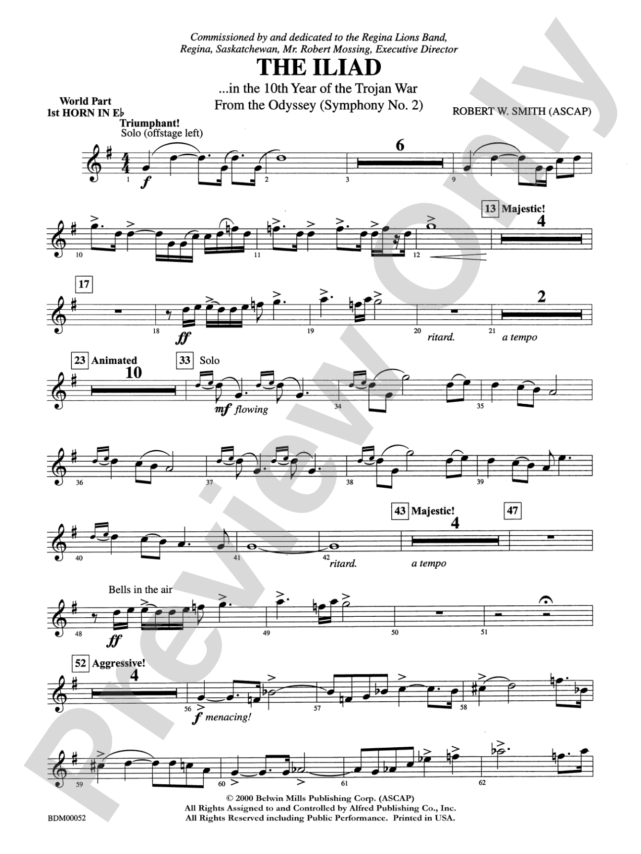The Iliad (from The Odyssey (Symphony No. 2)): (wp) 1st Horn in E-flat