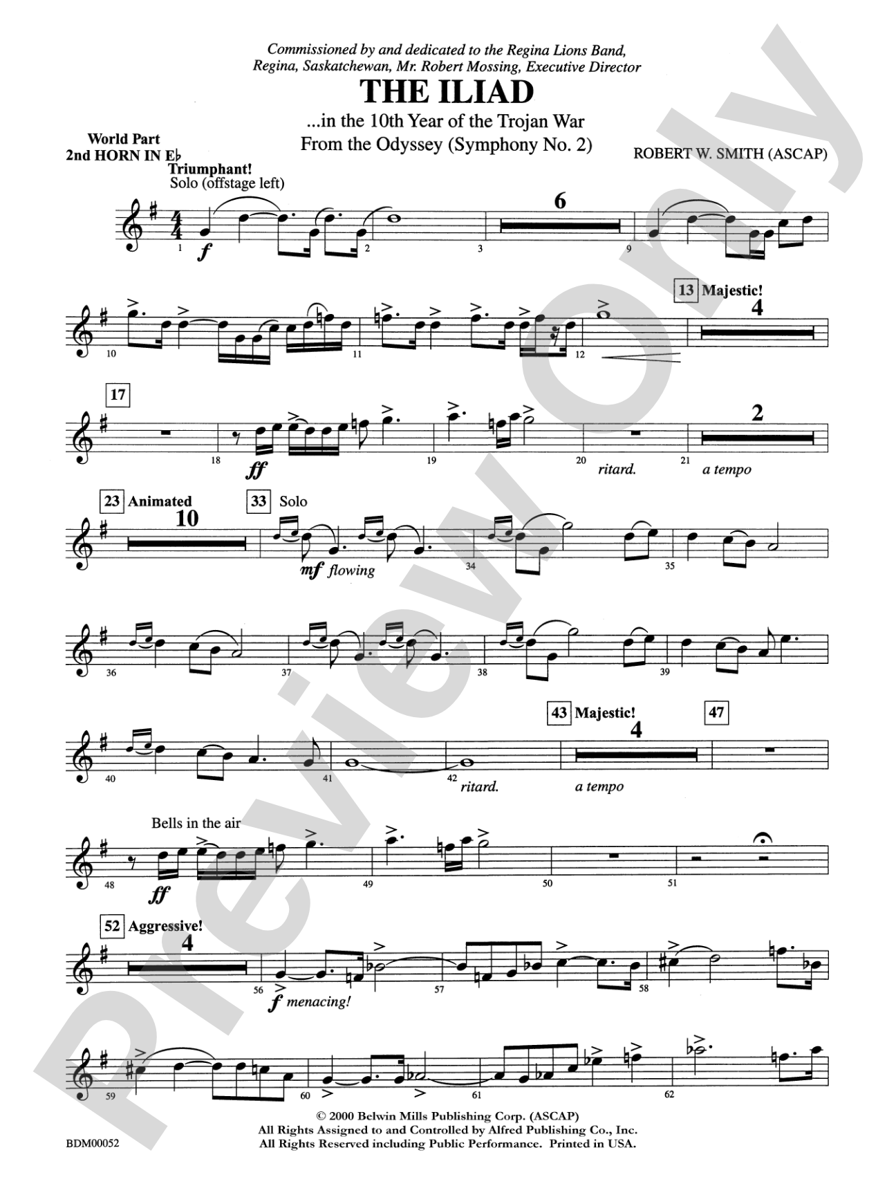 The Iliad (from The Odyssey (Symphony No. 2)): (wp) 2nd Horn in E-flat