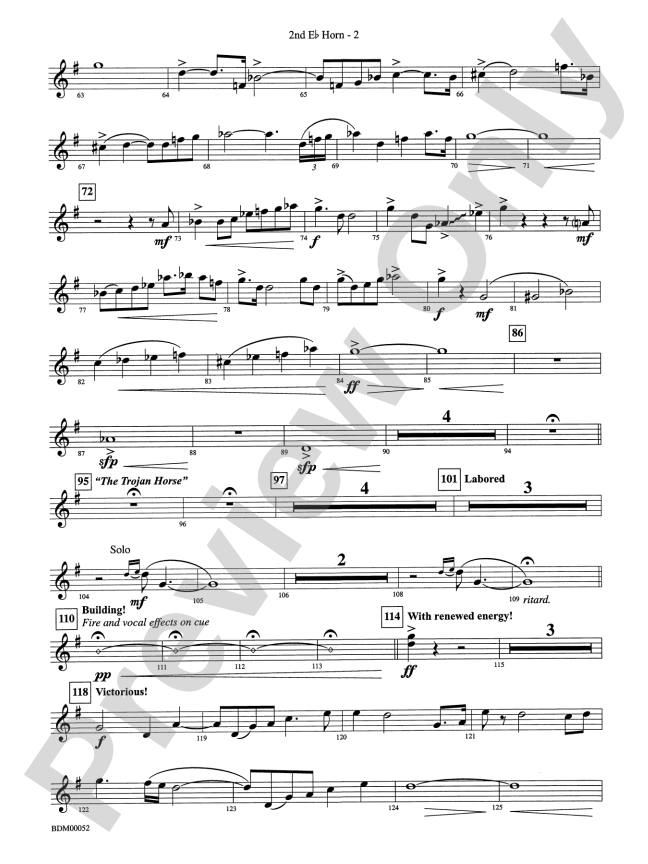 The Iliad (from The Odyssey (Symphony No. 2)): (wp) 2nd Horn in E-flat