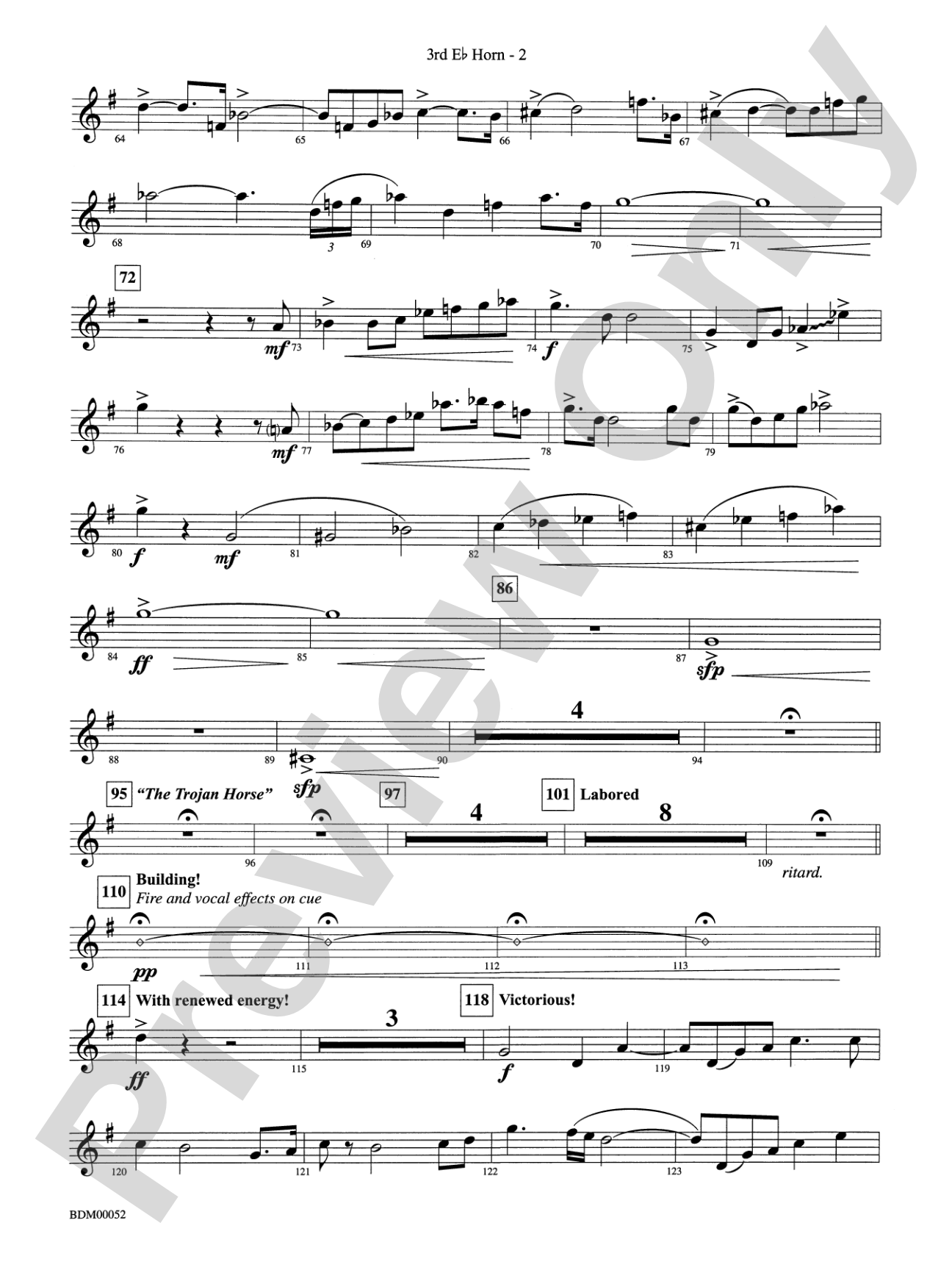 The Iliad (from The Odyssey (Symphony No. 2)): (wp) 3rd Horn in E-flat