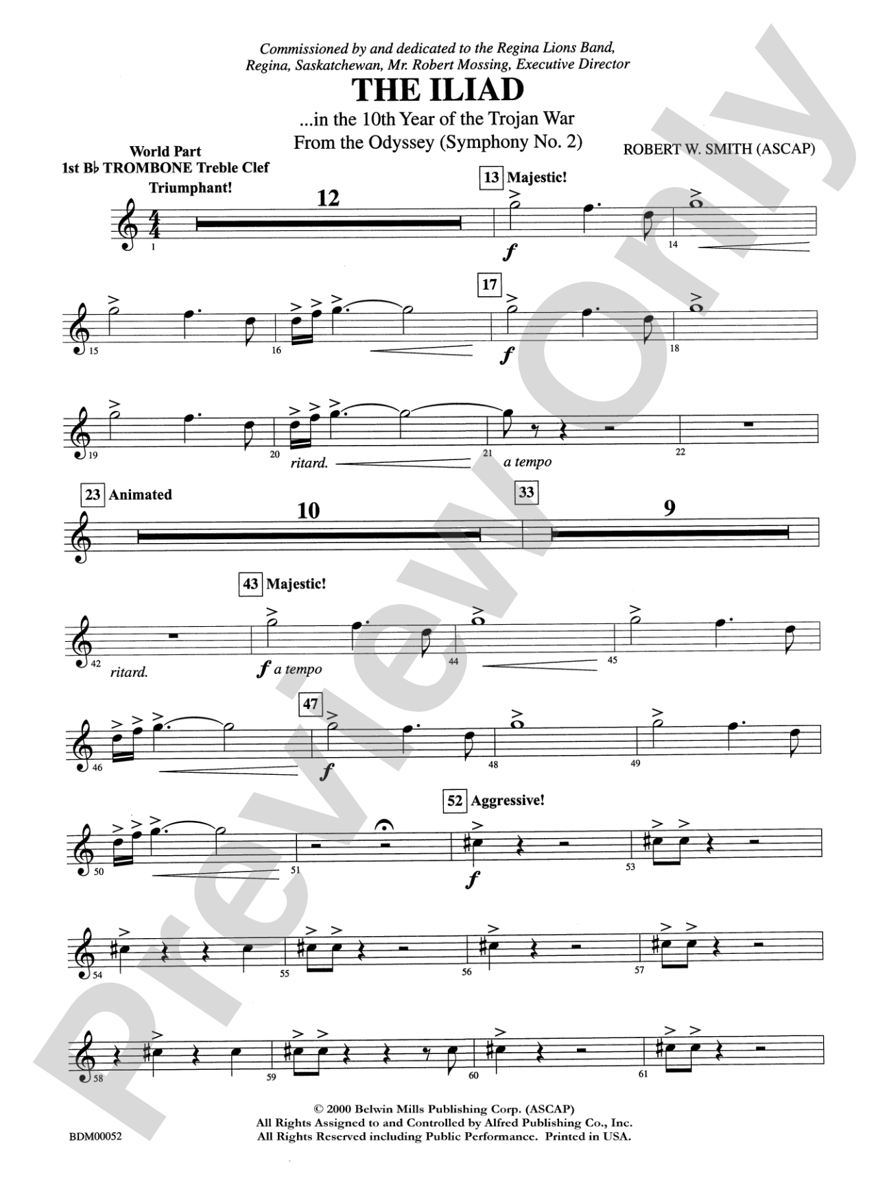 The Iliad (from The Odyssey (Symphony No. 2)): (wp) 1st B-flat Trombone T.C.