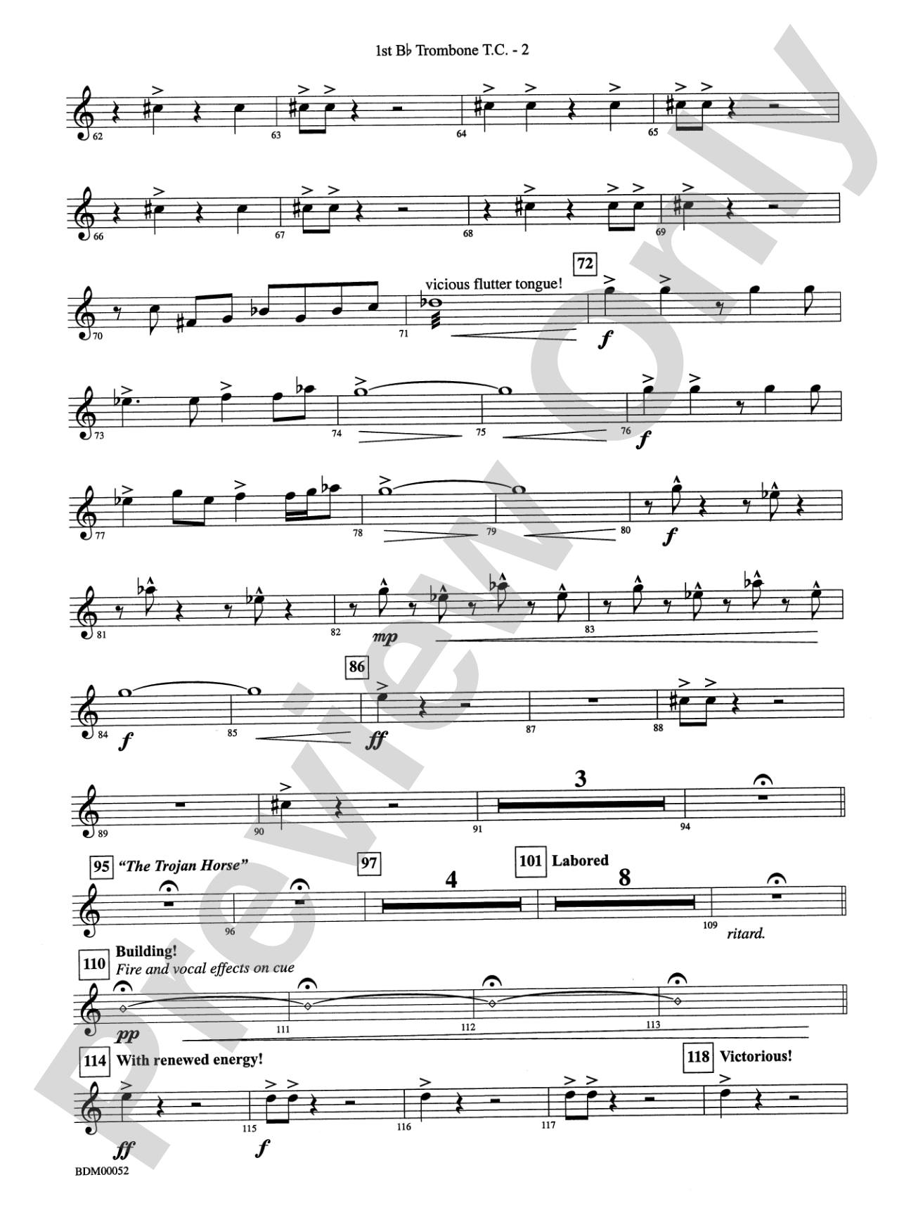 The Iliad (from The Odyssey (Symphony No. 2)): (wp) 1st B-flat Trombone T.C.