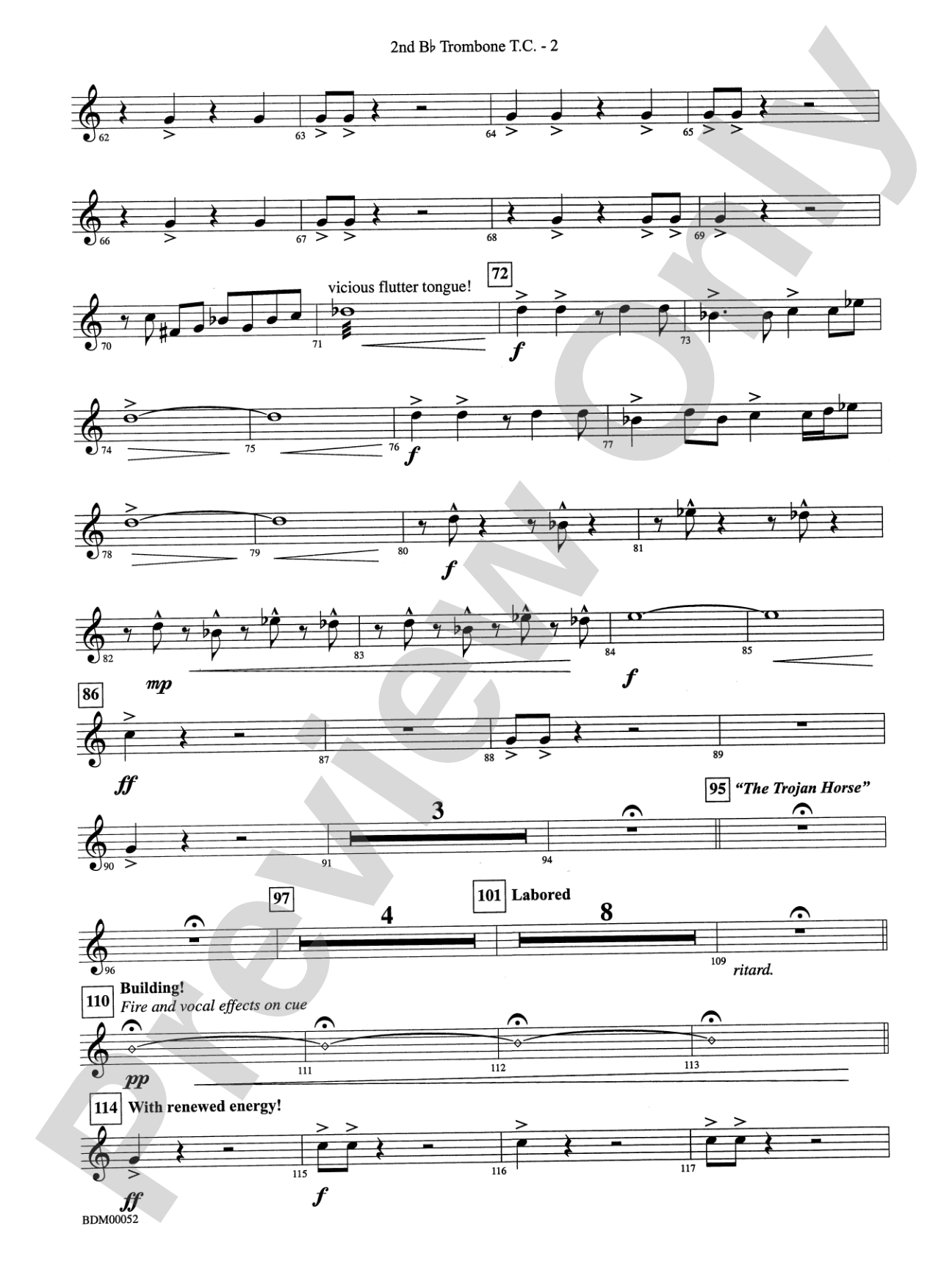 The Iliad (from The Odyssey (Symphony No. 2)): (wp) 2nd B-flat Trombone T.C.