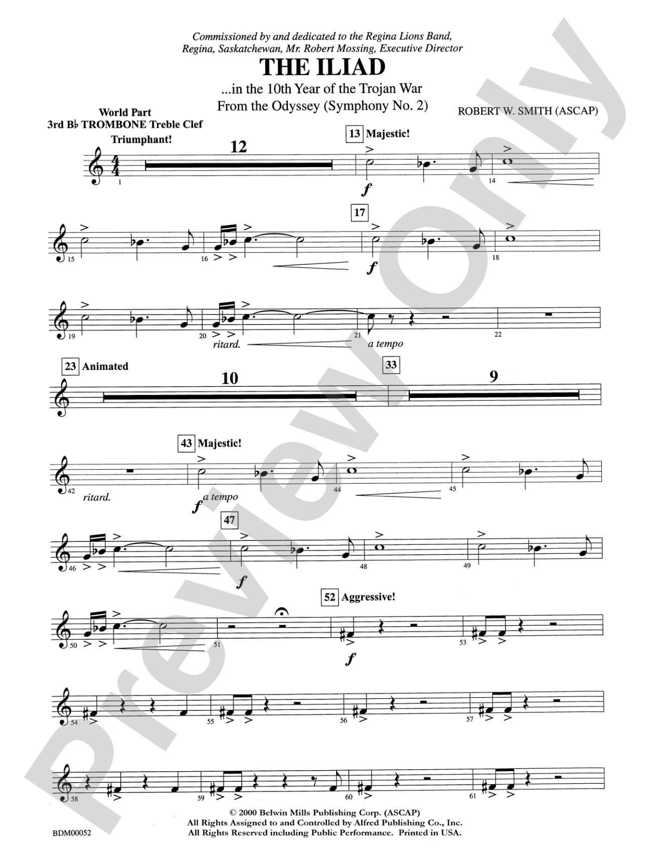 The Iliad (from The Odyssey (Symphony No. 2)): (wp) 3rd B-flat Trombone T.C.