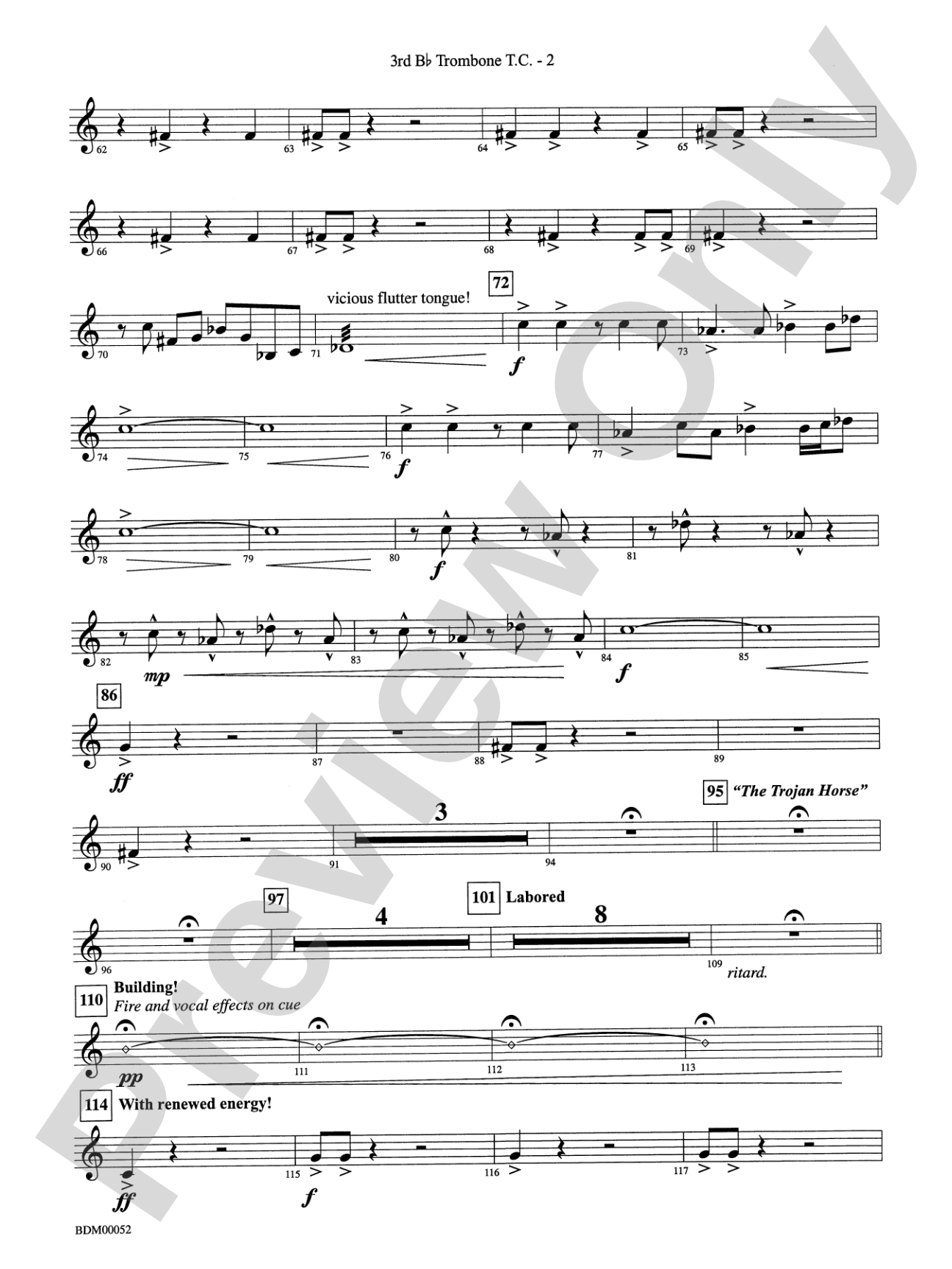 The Iliad (from The Odyssey (Symphony No. 2)): (wp) 3rd B-flat Trombone T.C.
