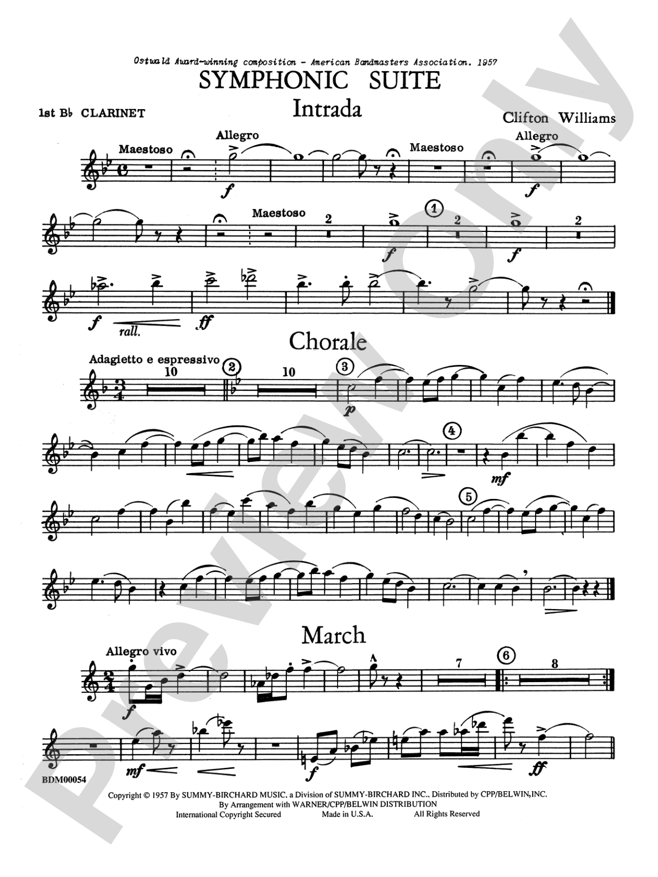 Symphonic Suite: 1st B-flat Clarinet