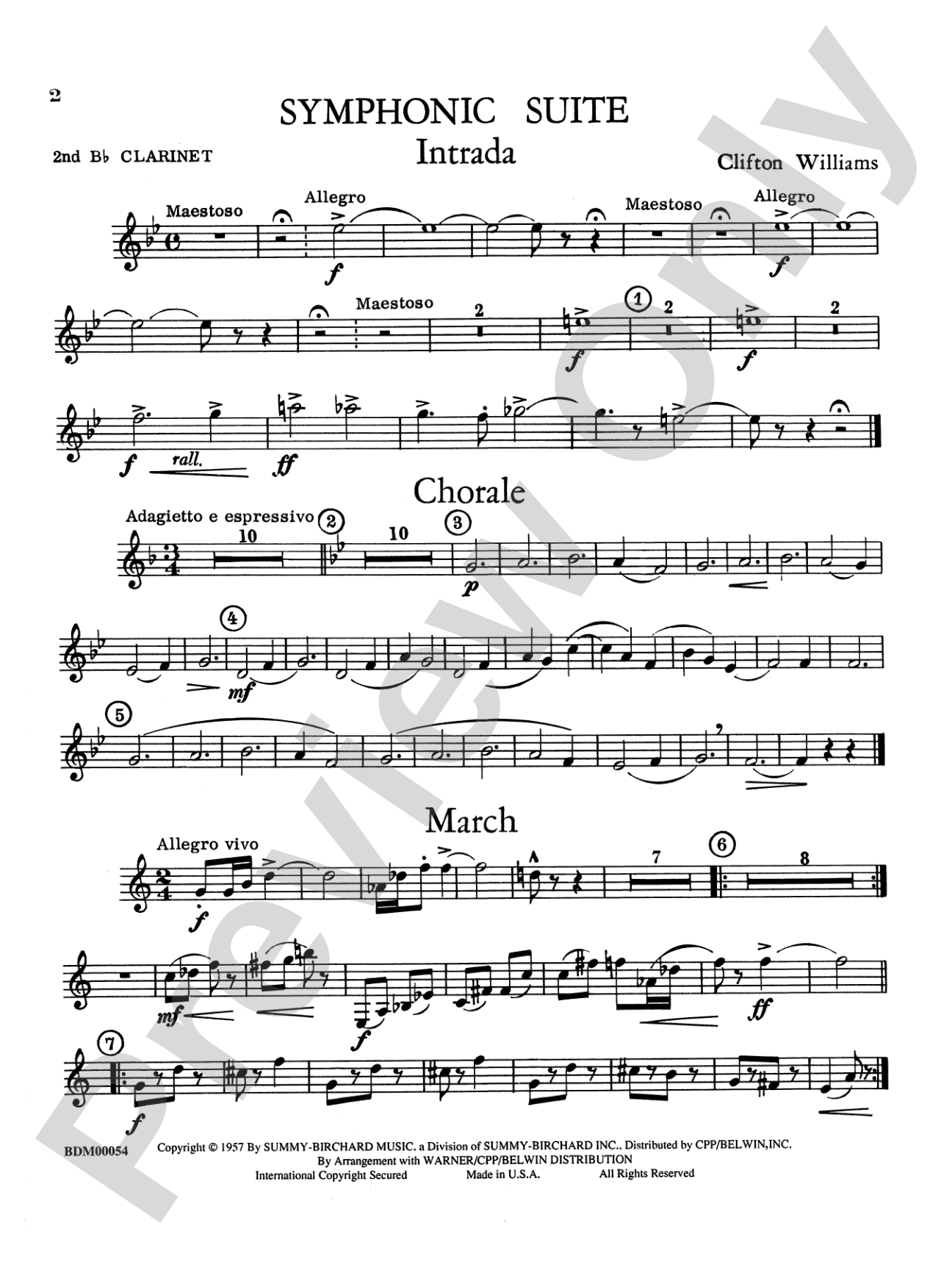 Symphonic Suite: 2nd B-flat Clarinet