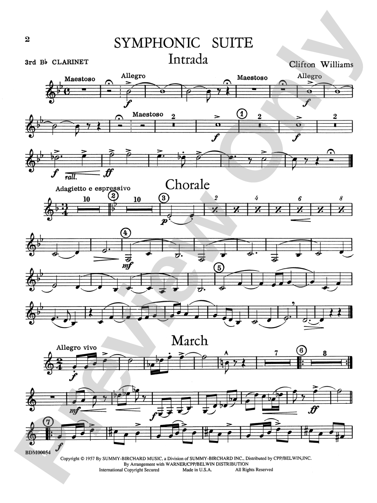 Symphonic Suite: 3rd B-flat Clarinet