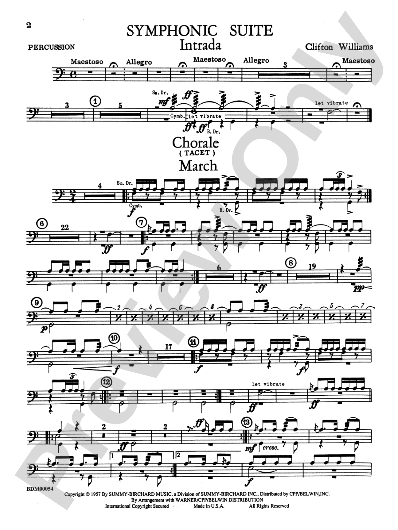 Symphonic Suite: 1st Percussion