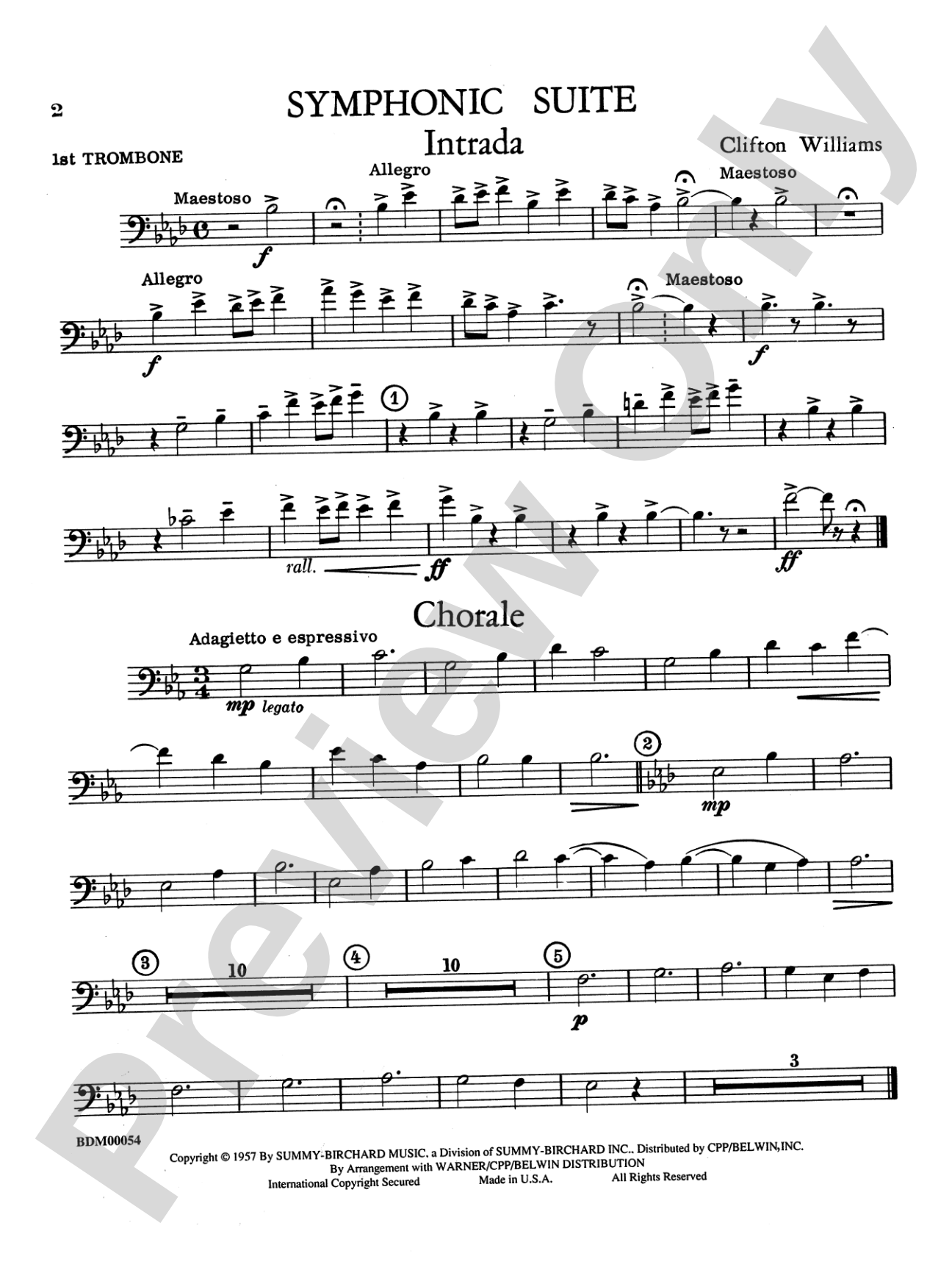 Symphonic Suite: 1st Trombone