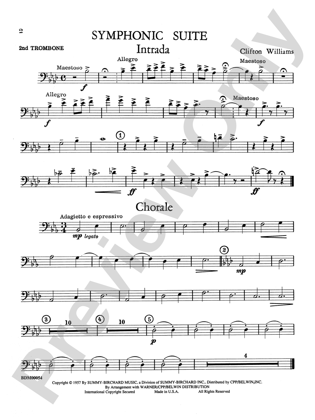 Symphonic Suite: 2nd Trombone
