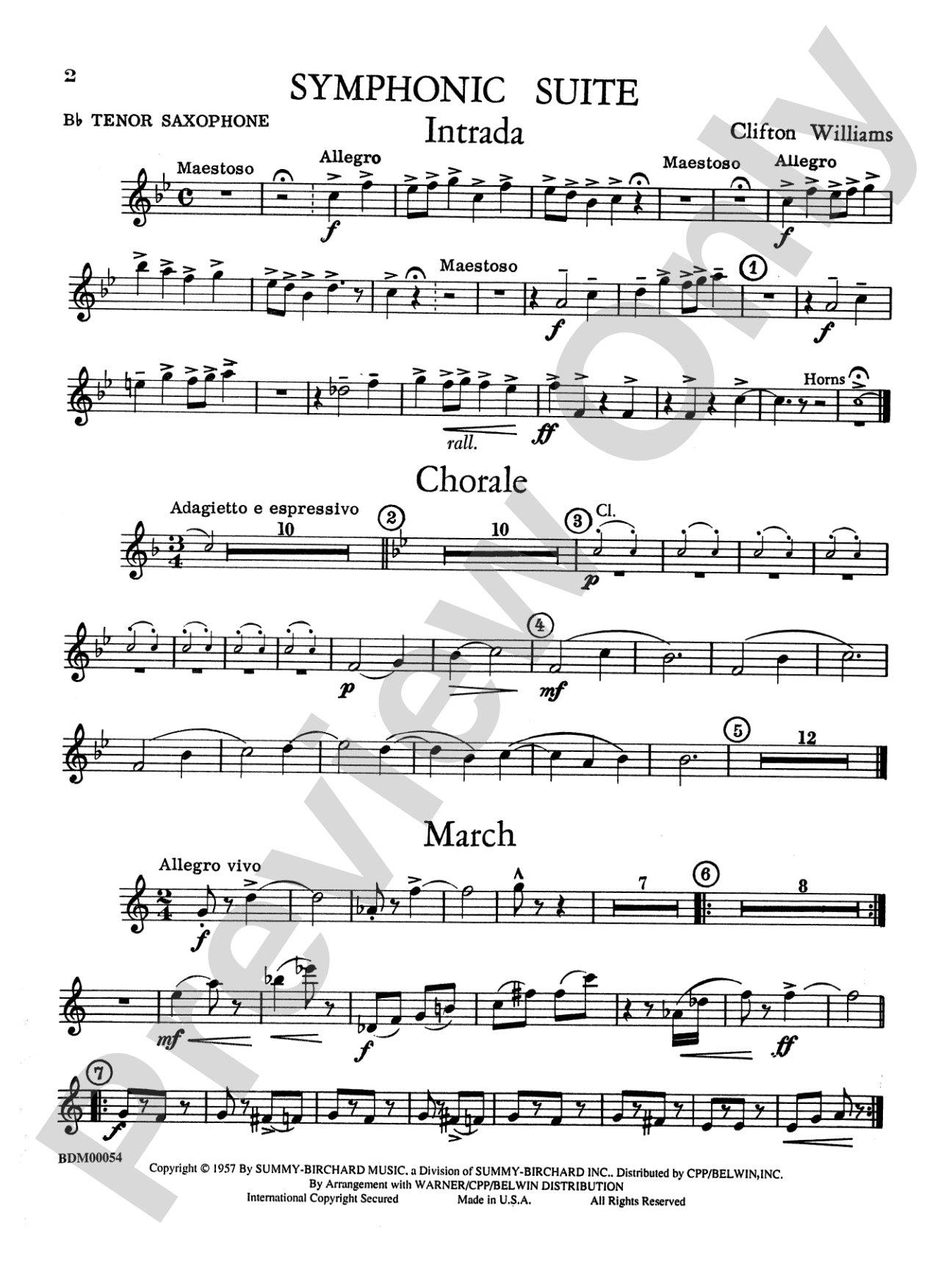 Symphonic Suite: B-flat Tenor Saxophone