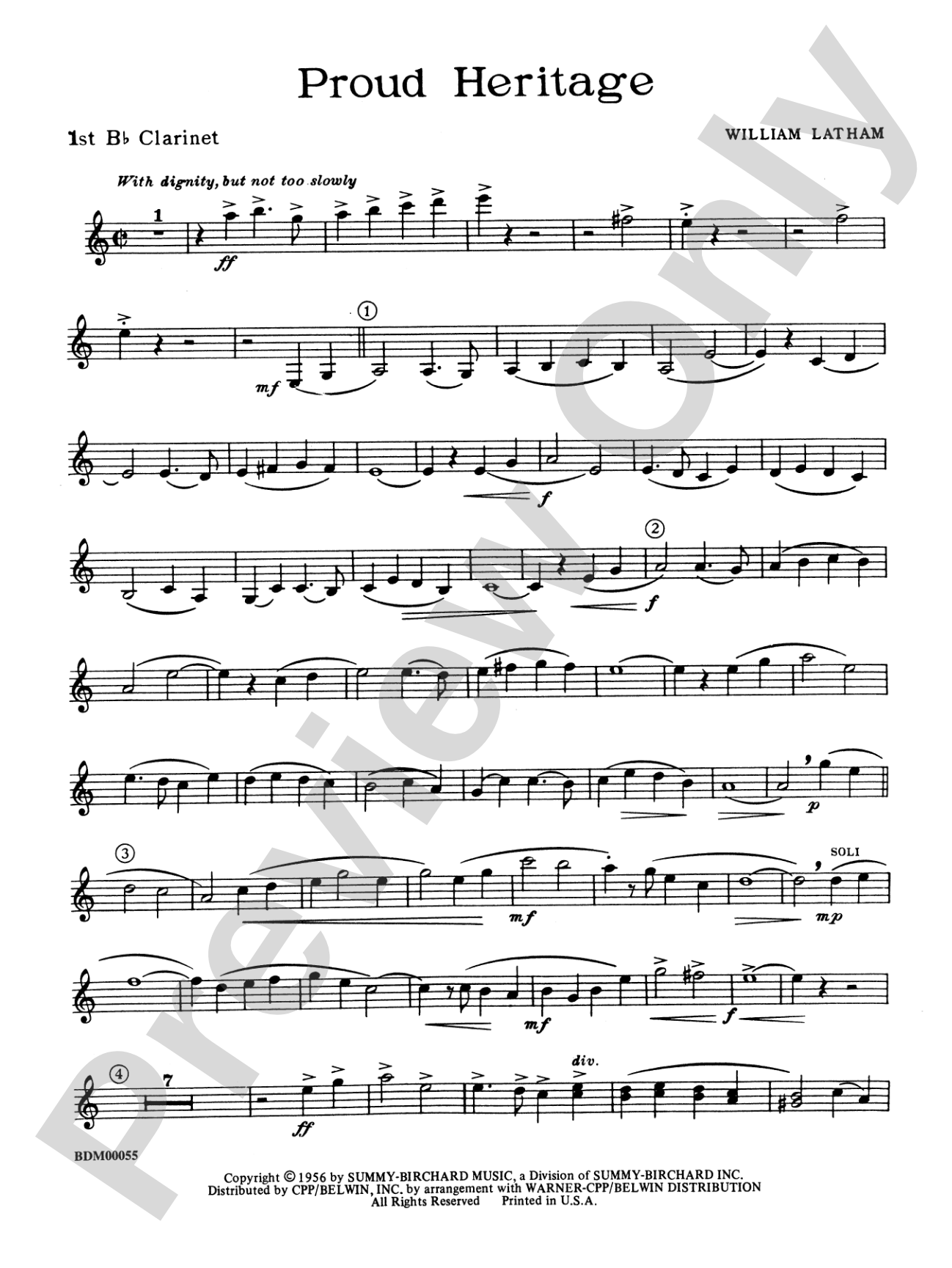 Proud Heritage: 1st B-flat Clarinet