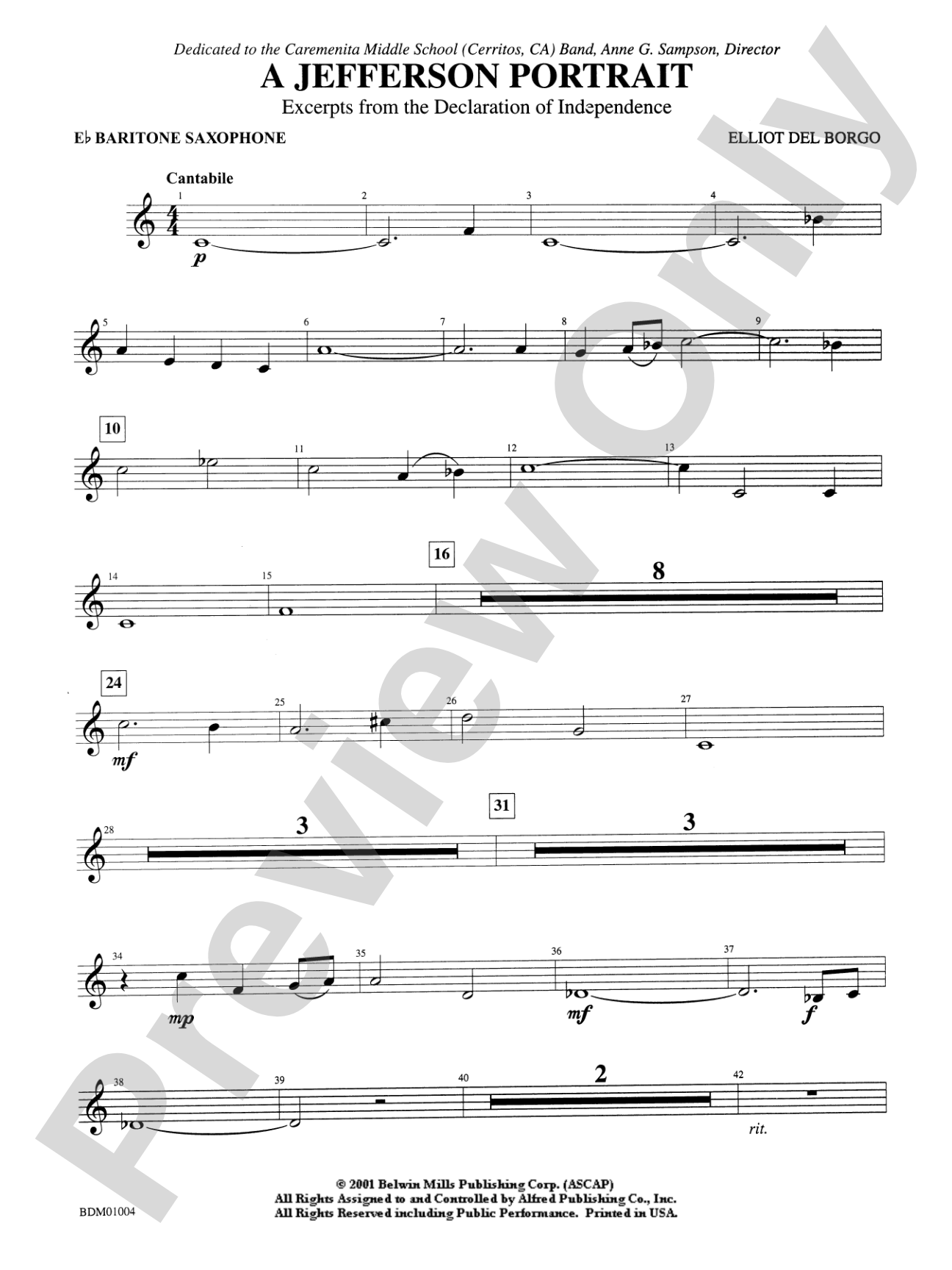 A Jefferson Portrait: E-flat Baritone Saxophone