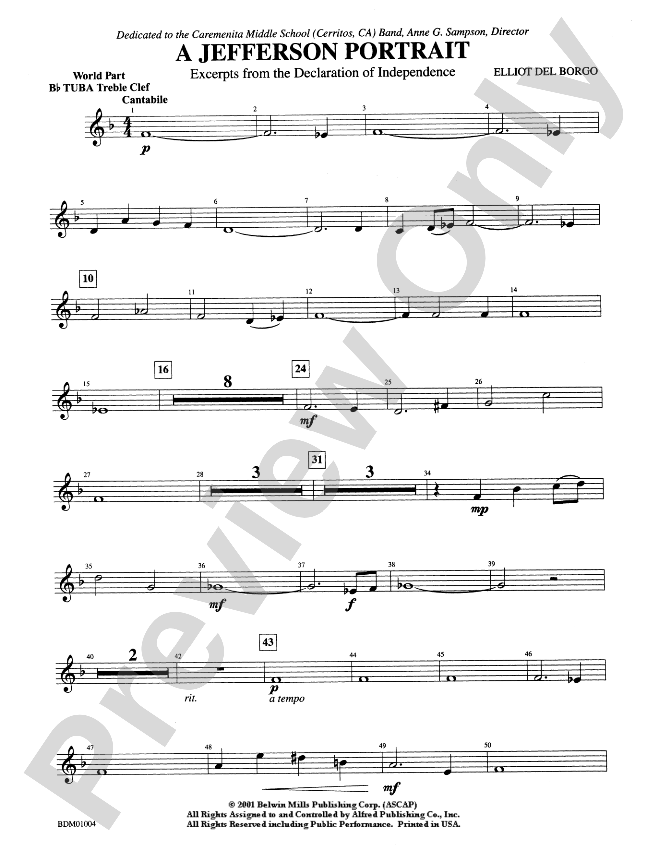 A Jefferson Portrait: WP B-flat Tuba T.C.