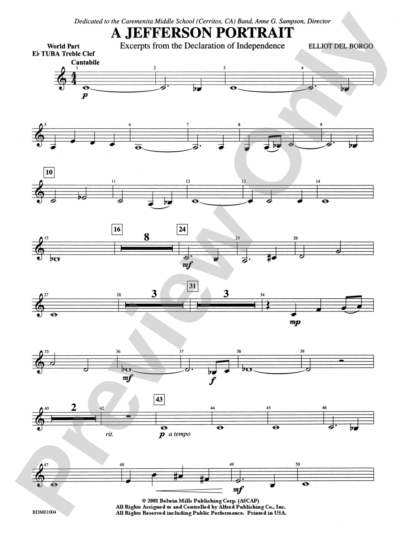 A Jefferson Portrait: WP E-flat Tuba T.C.