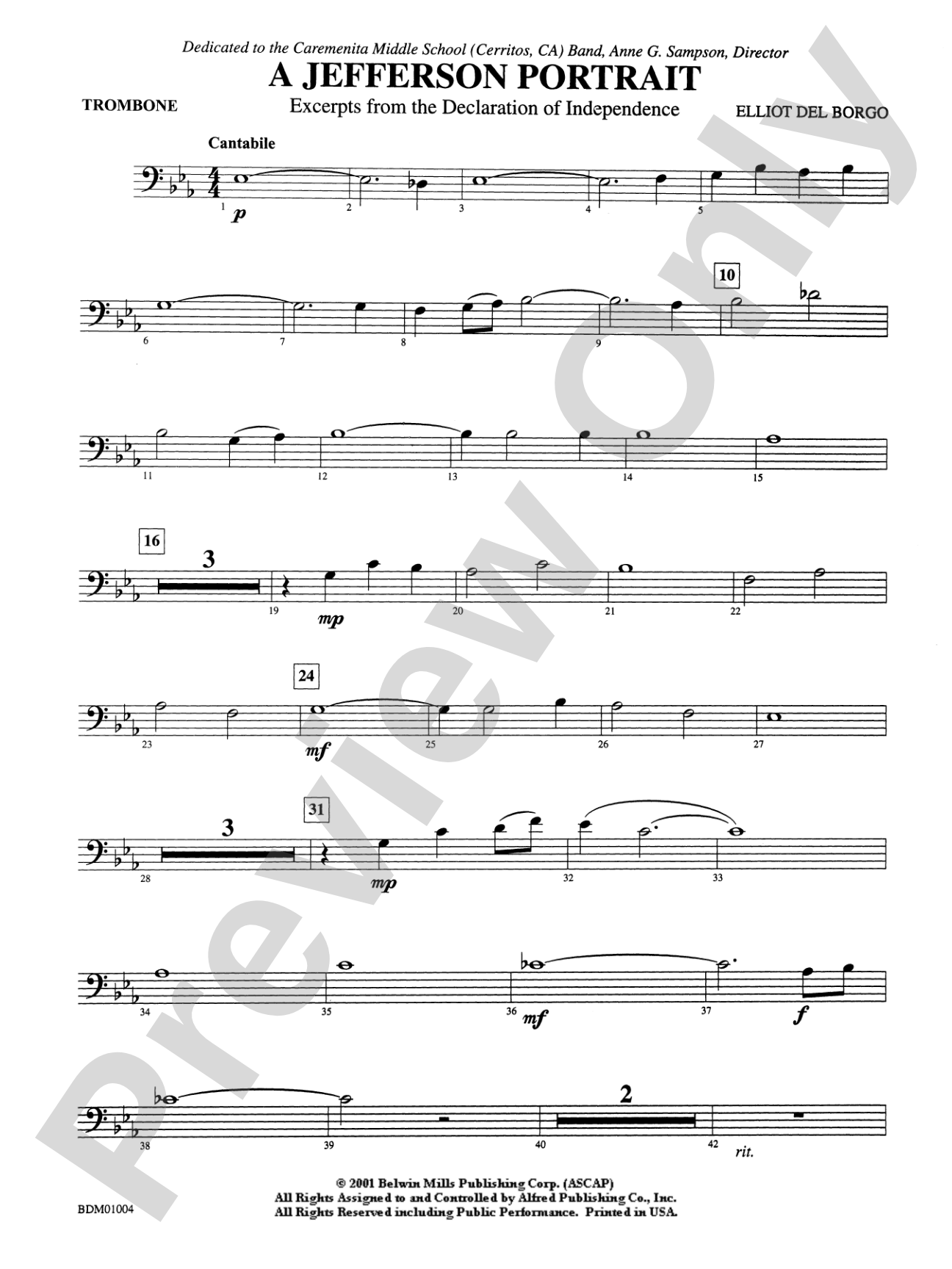 A Jefferson Portrait: 1st Trombone