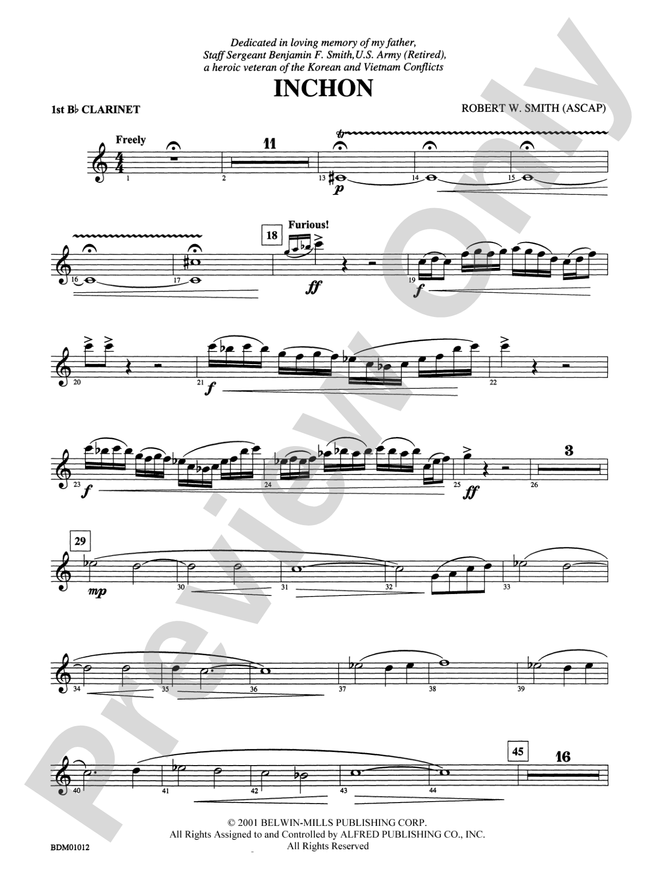 Inchon: 1st B-flat Clarinet