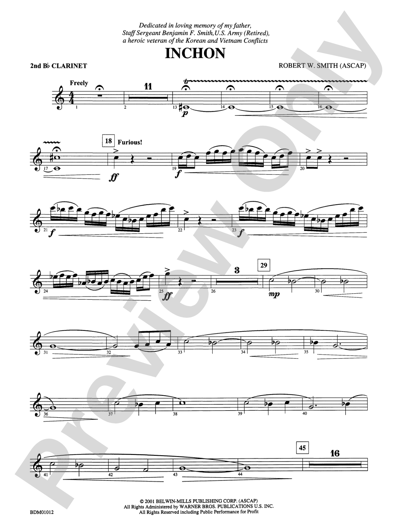 Inchon: 2nd B-flat Clarinet