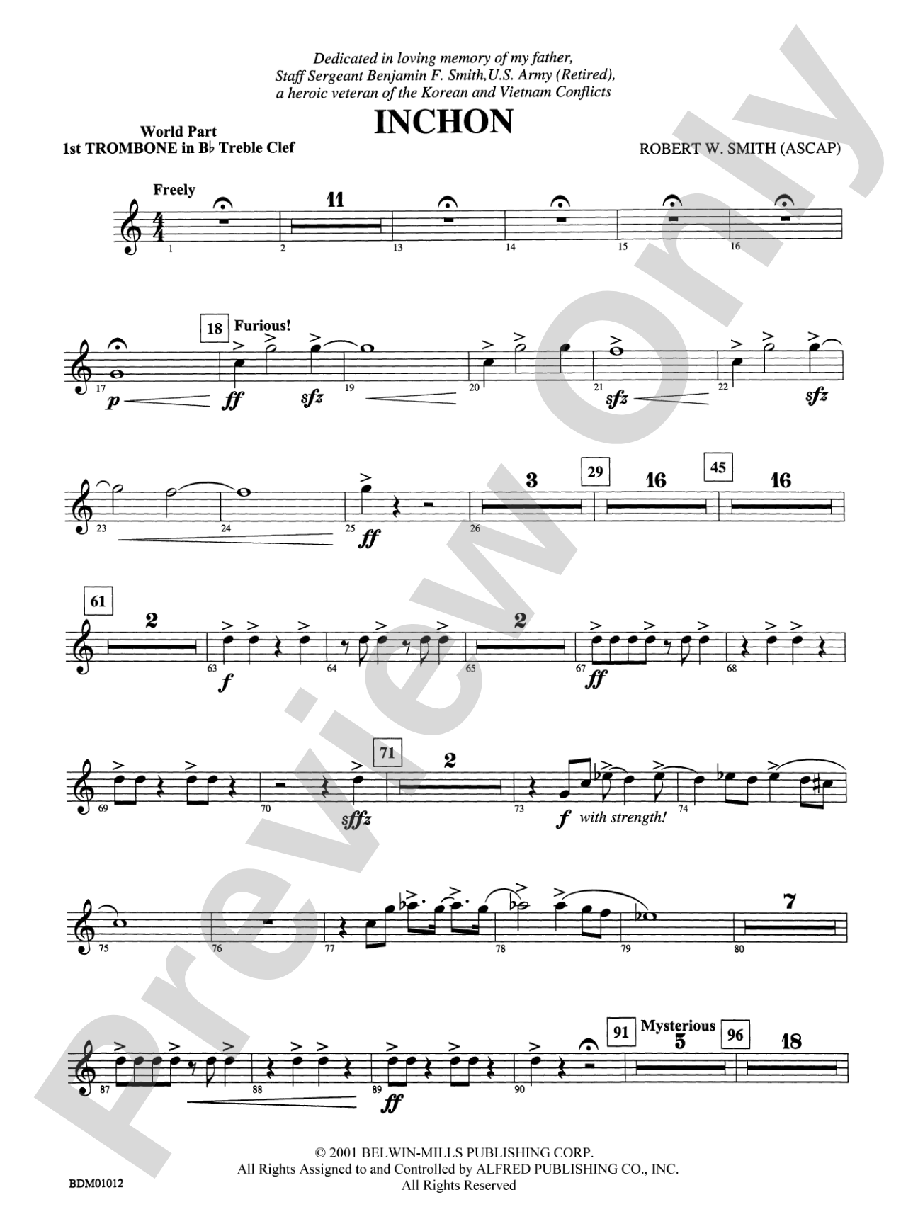 Inchon: (wp) 1st B-flat Trombone T.C.