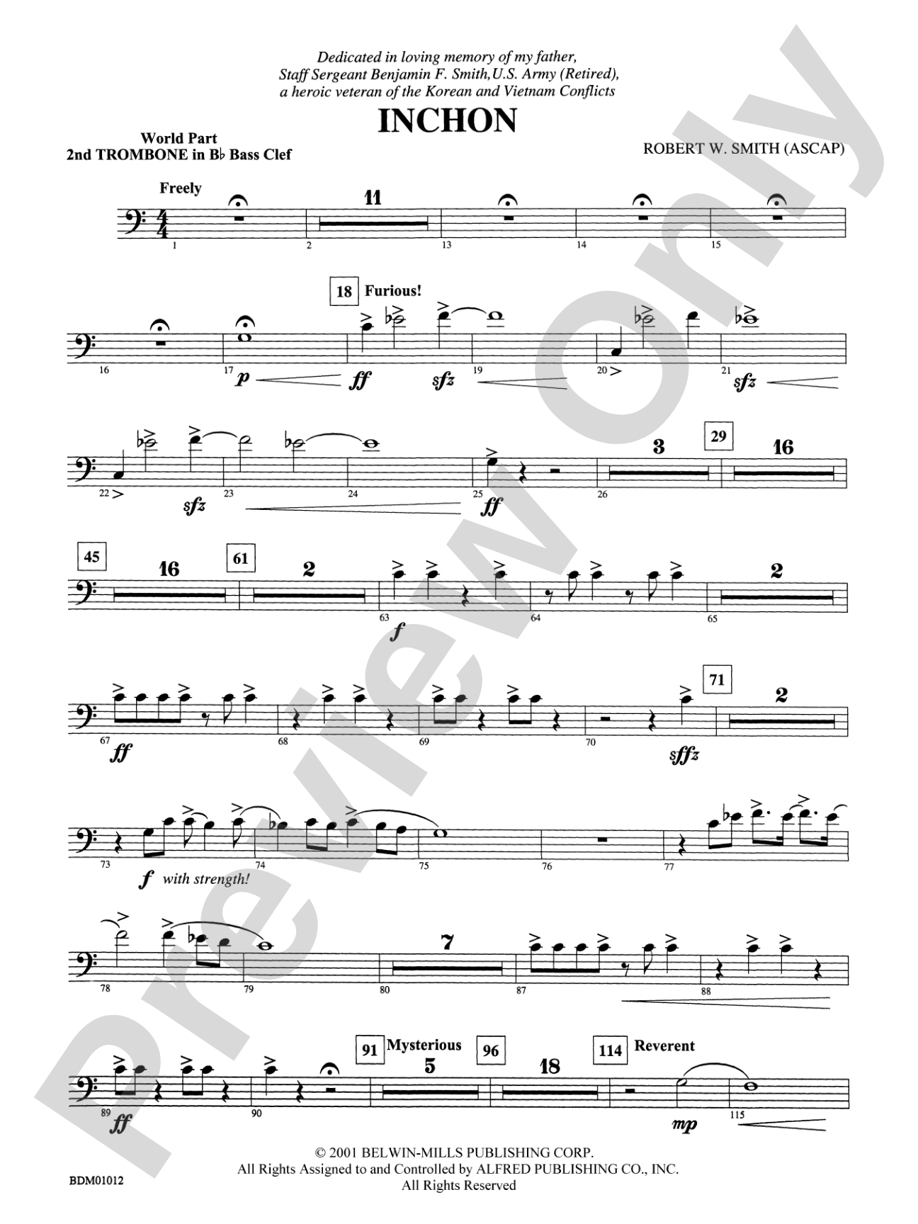 Inchon: (wp) 2nd B-flat Trombone B.C.