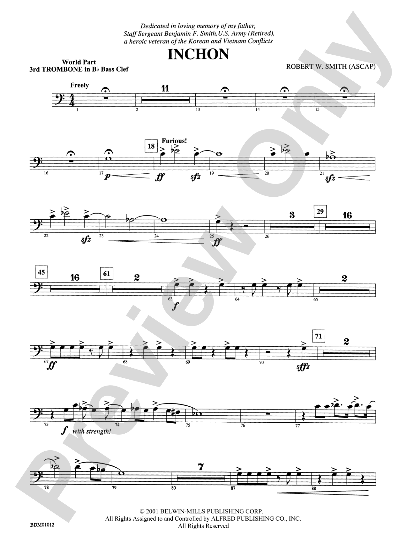 Inchon: (wp) 3rd B-flat Trombone B.C.