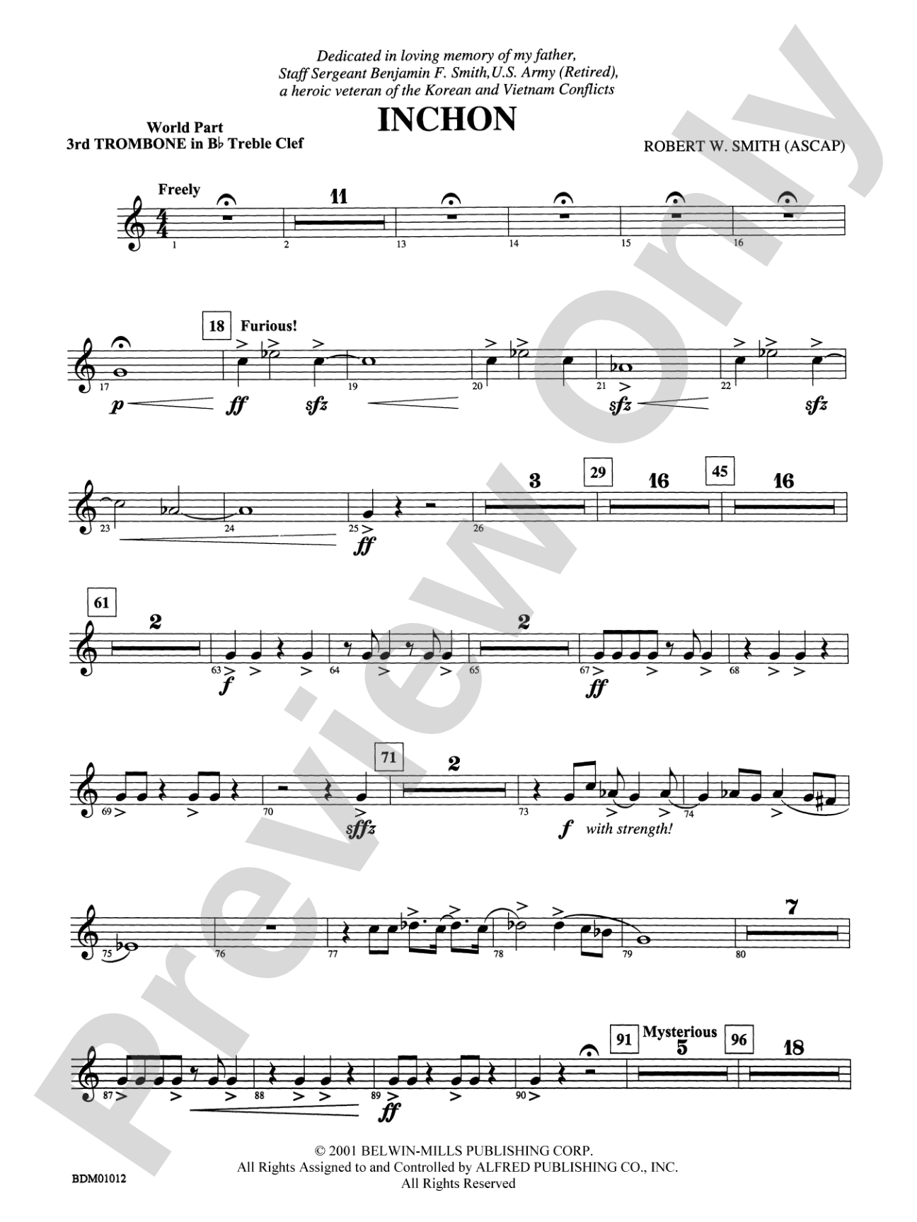 Inchon: (wp) 3rd B-flat Trombone T.C.