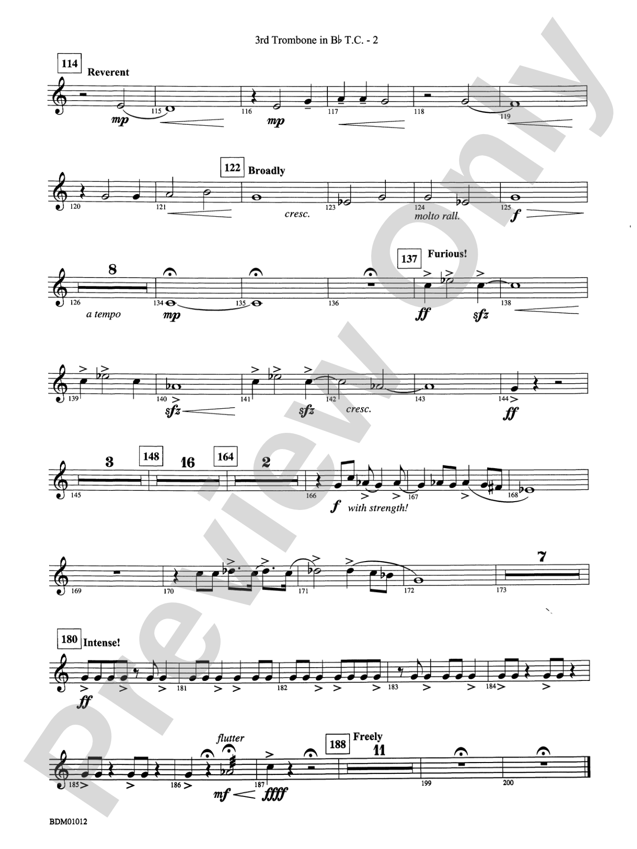 Inchon: (wp) 3rd B-flat Trombone T.C.