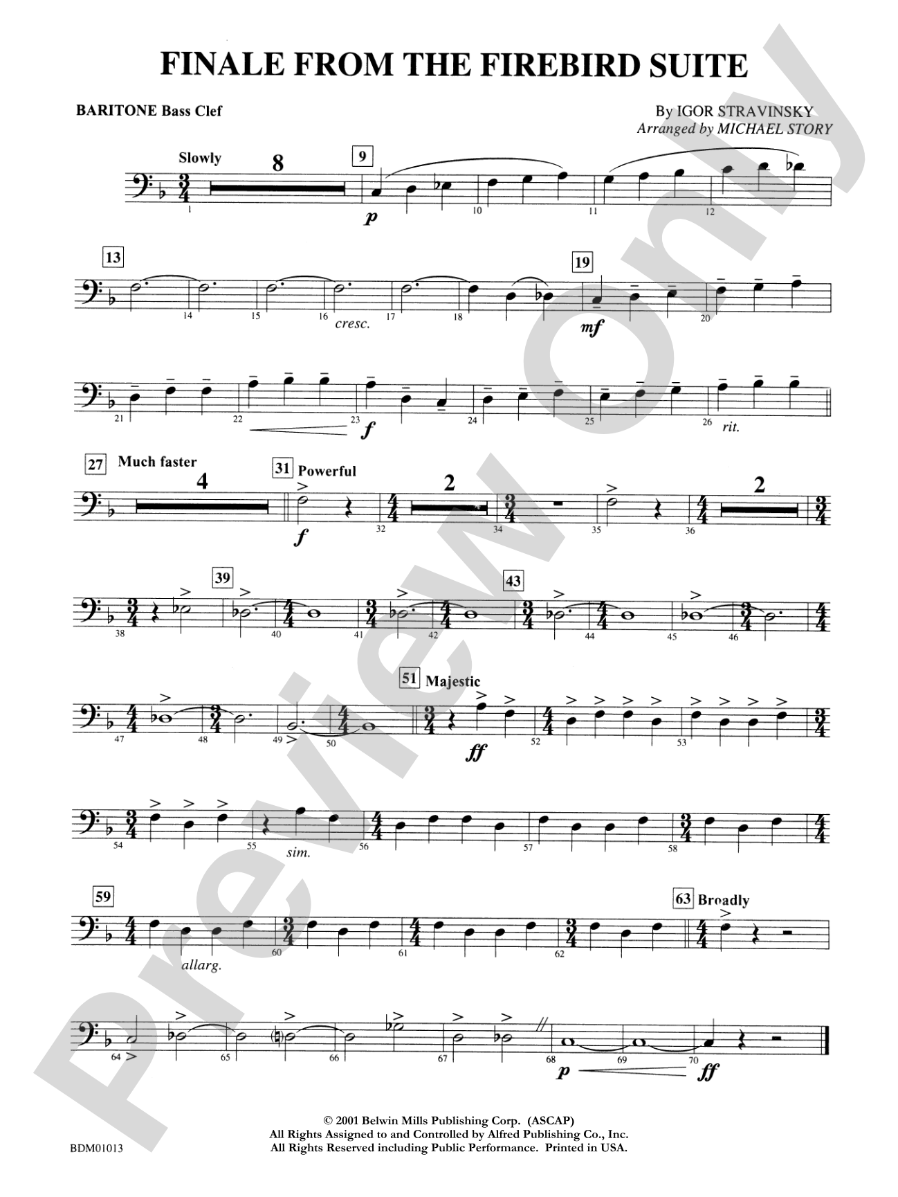 Finale from The Firebird Suite: Baritone B.C.