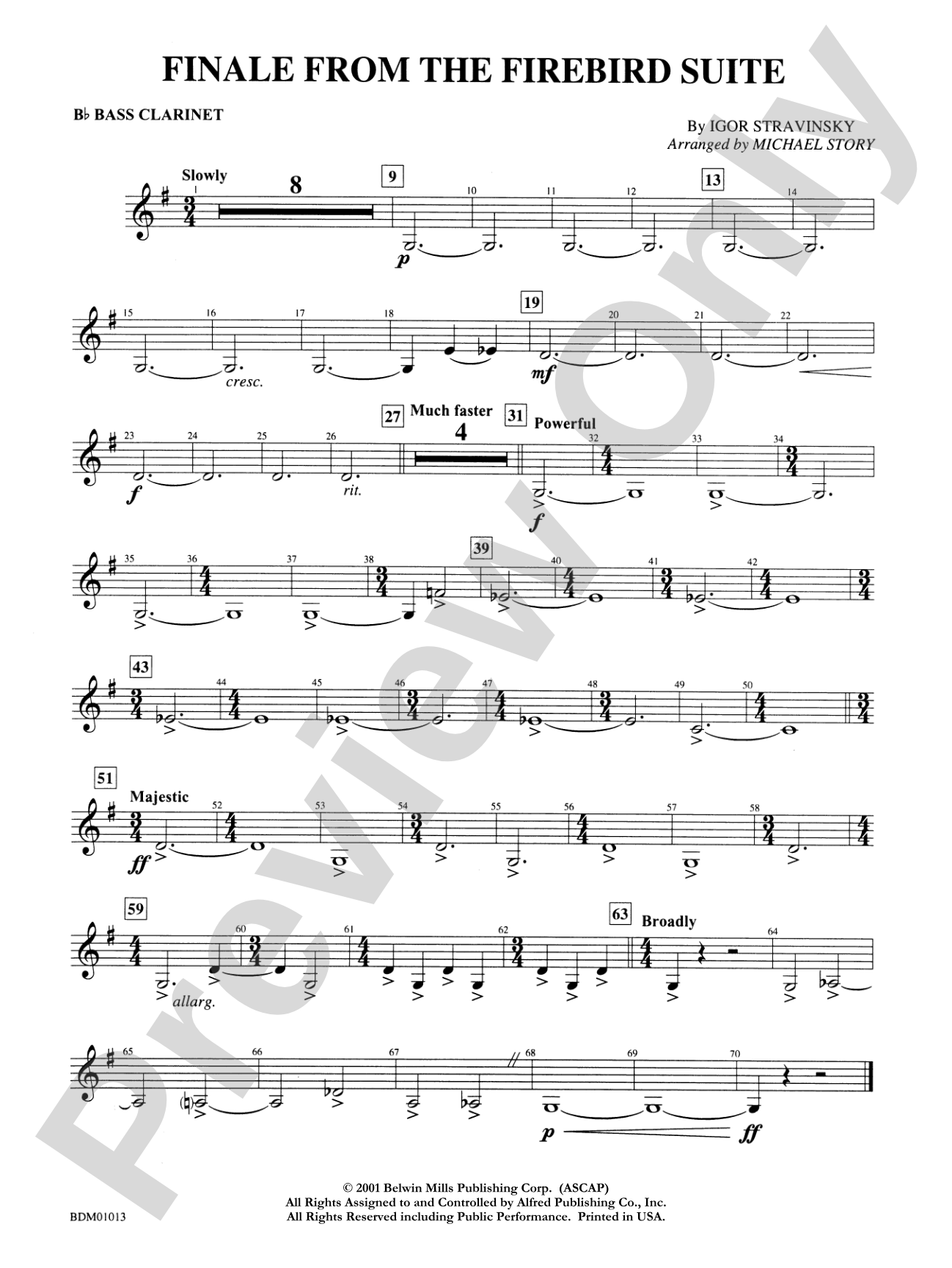 Finale from The Firebird Suite: B-flat Bass Clarinet
