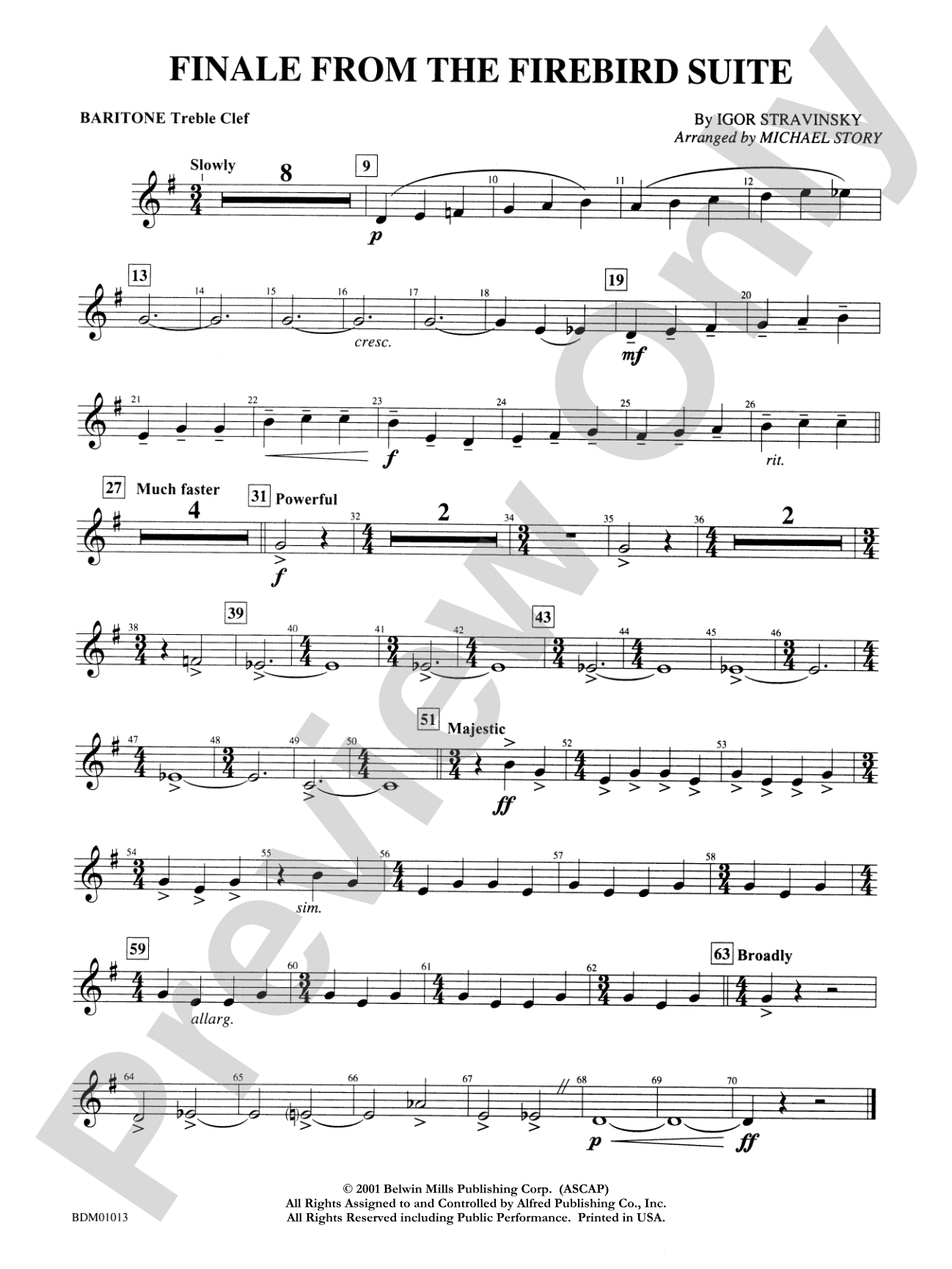 Finale from The Firebird Suite: Baritone T.C.