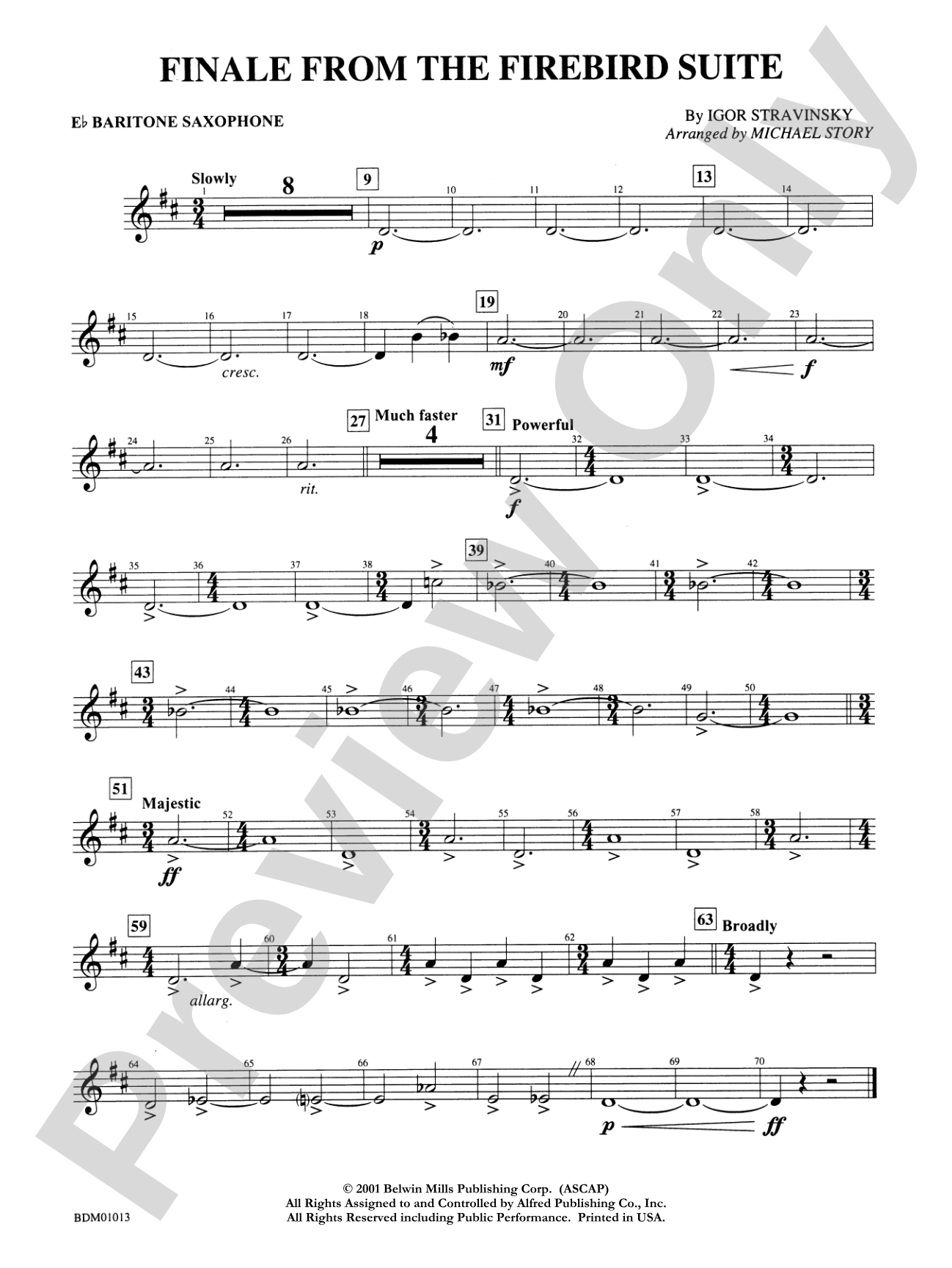 Finale from The Firebird Suite: E-flat Baritone Saxophone