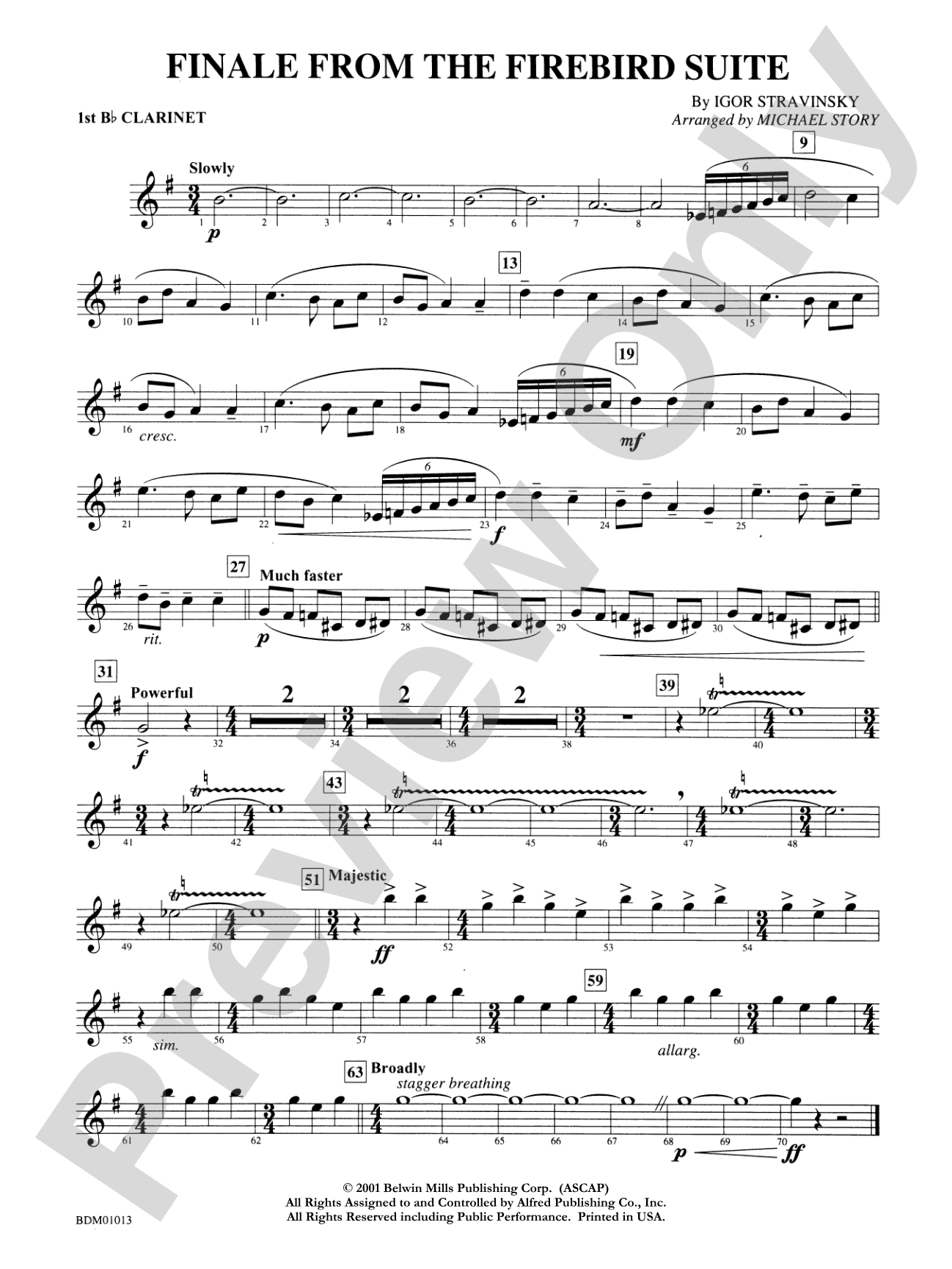 Finale from The Firebird Suite: 1st B-flat Clarinet