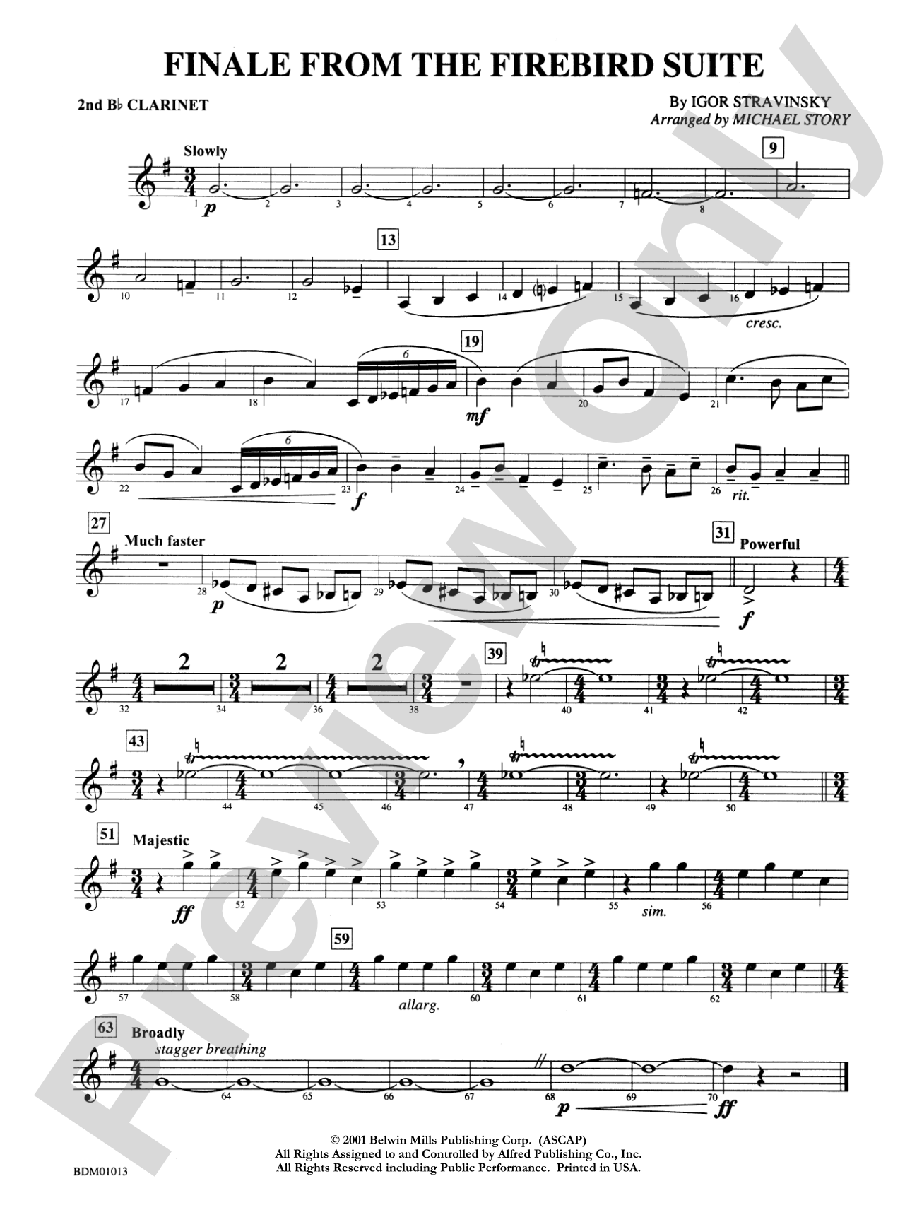 Finale from The Firebird Suite: 2nd B-flat Clarinet