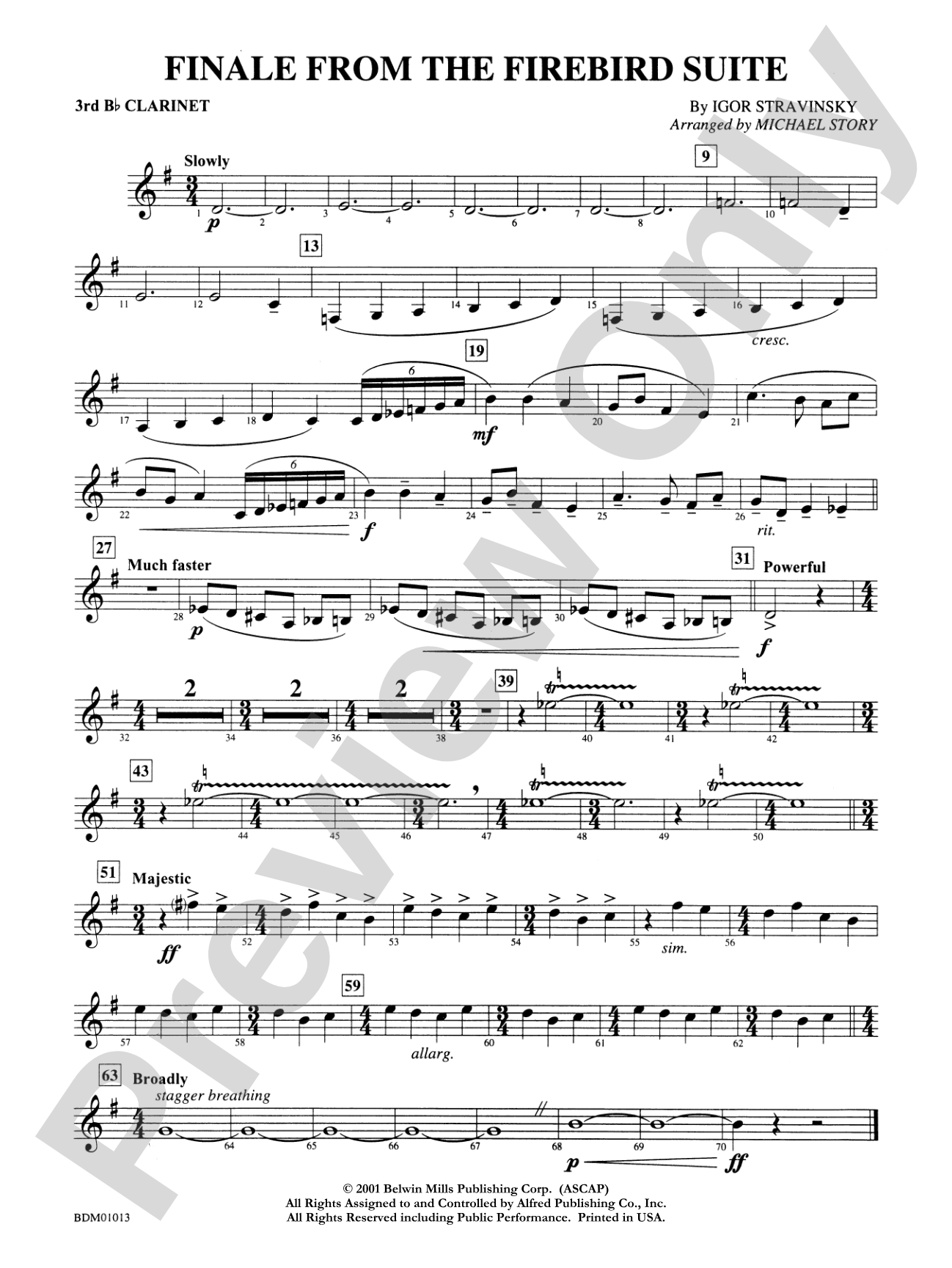 Finale from The Firebird Suite: 3rd B-flat Clarinet
