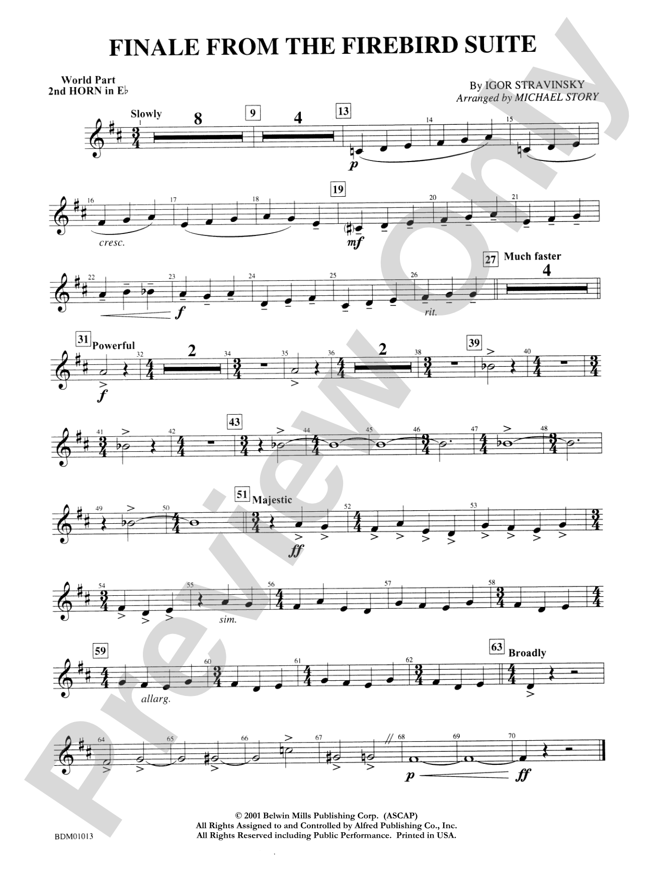 Finale from The Firebird Suite: WP 2nd Horn in E-flat