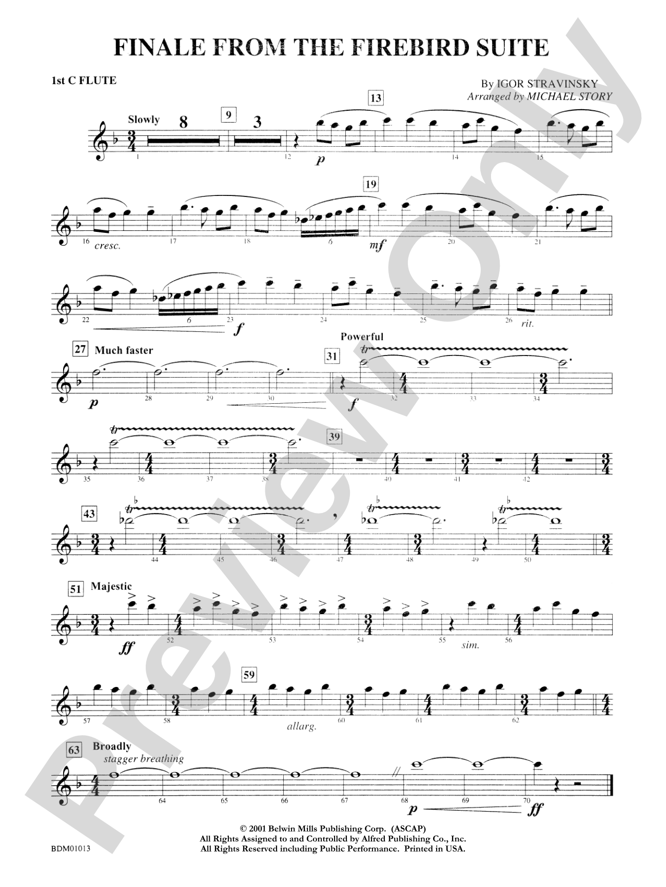 Finale from The Firebird Suite: Flute